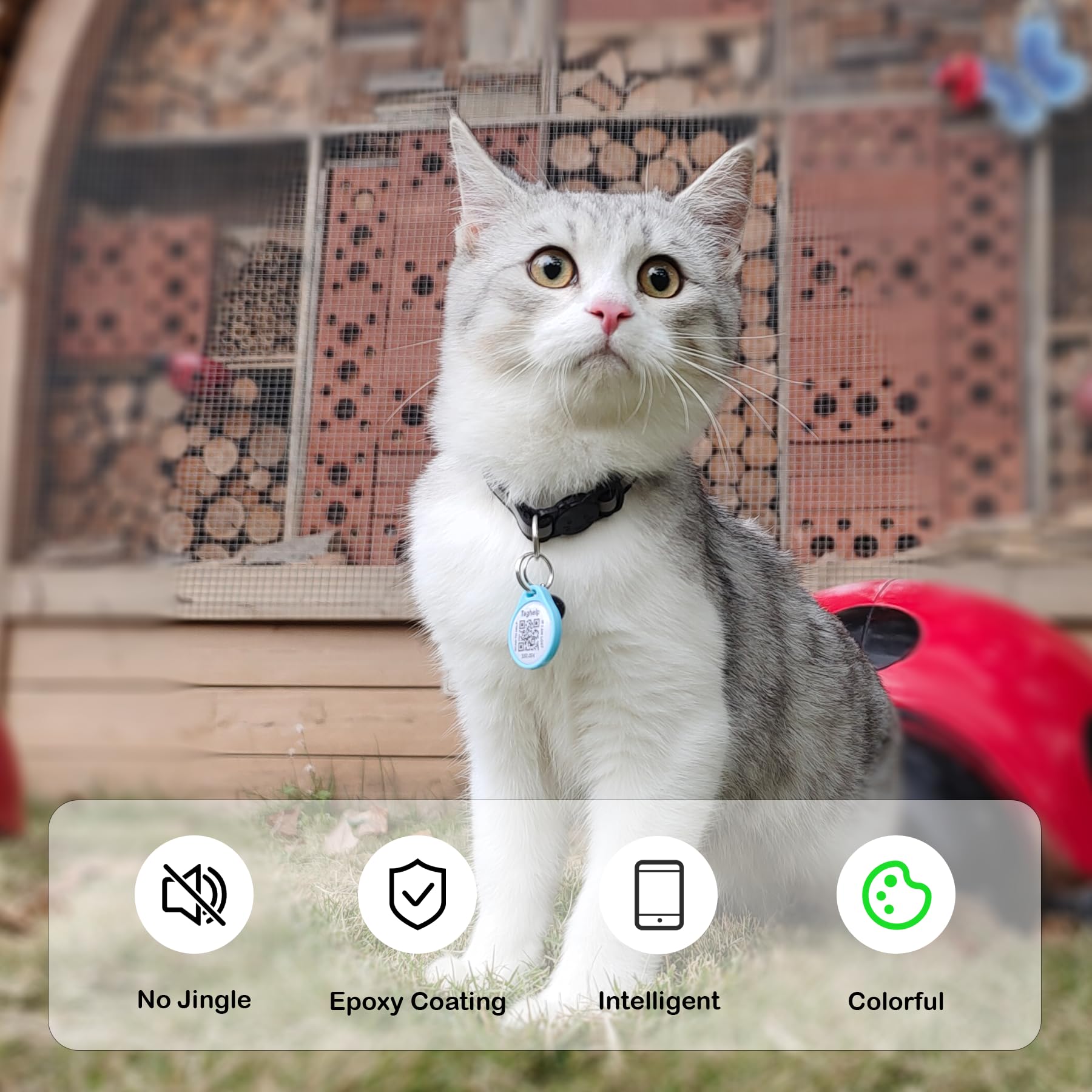 5 Pack Qr Code Pet Id Tags - Personalized Dog & Cat Collar Ids - Scan Qr, Instant Pet Location Alerts - No Subscription Fees (5