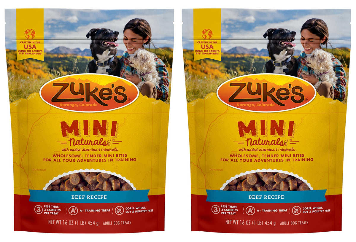Zuke'S Mini Naturals Training Dog Treats (16 Ounce (Pack Of 2), Beef)