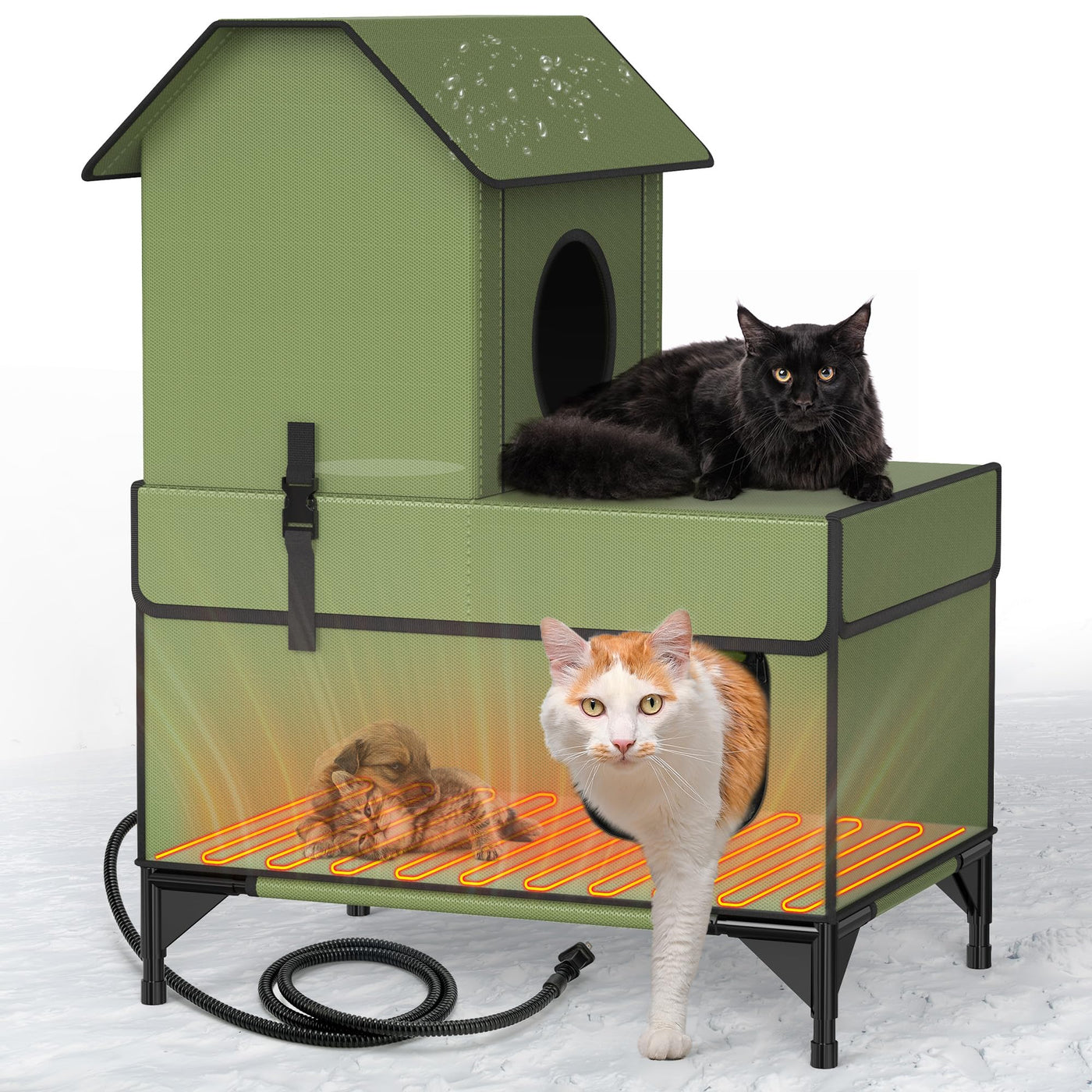 Winter Outdoor Cat Warmer Lesotc Heated Cat House For Outside