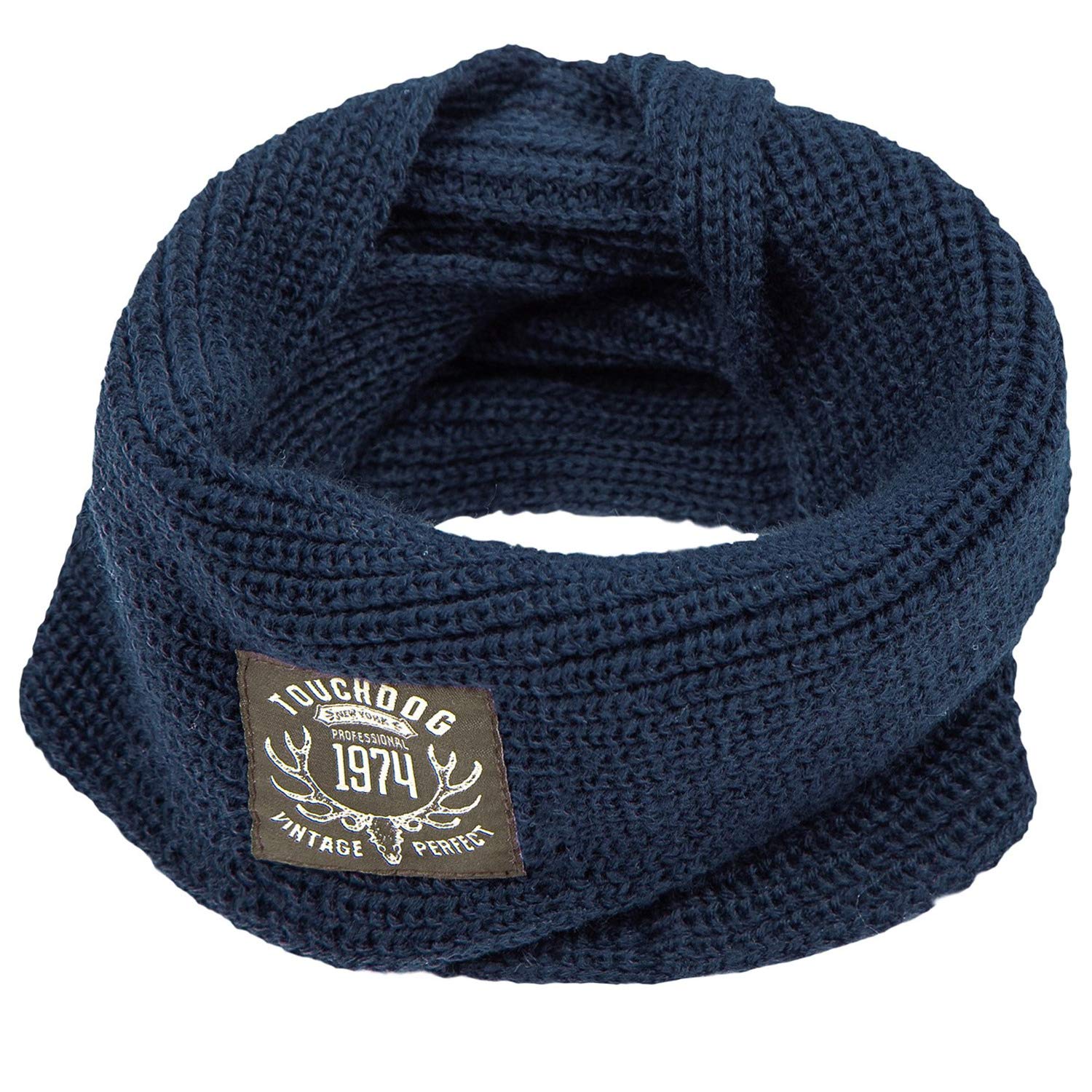 Touchdog Heavy Knitted Winter Dog Scarf, One Size, Navy