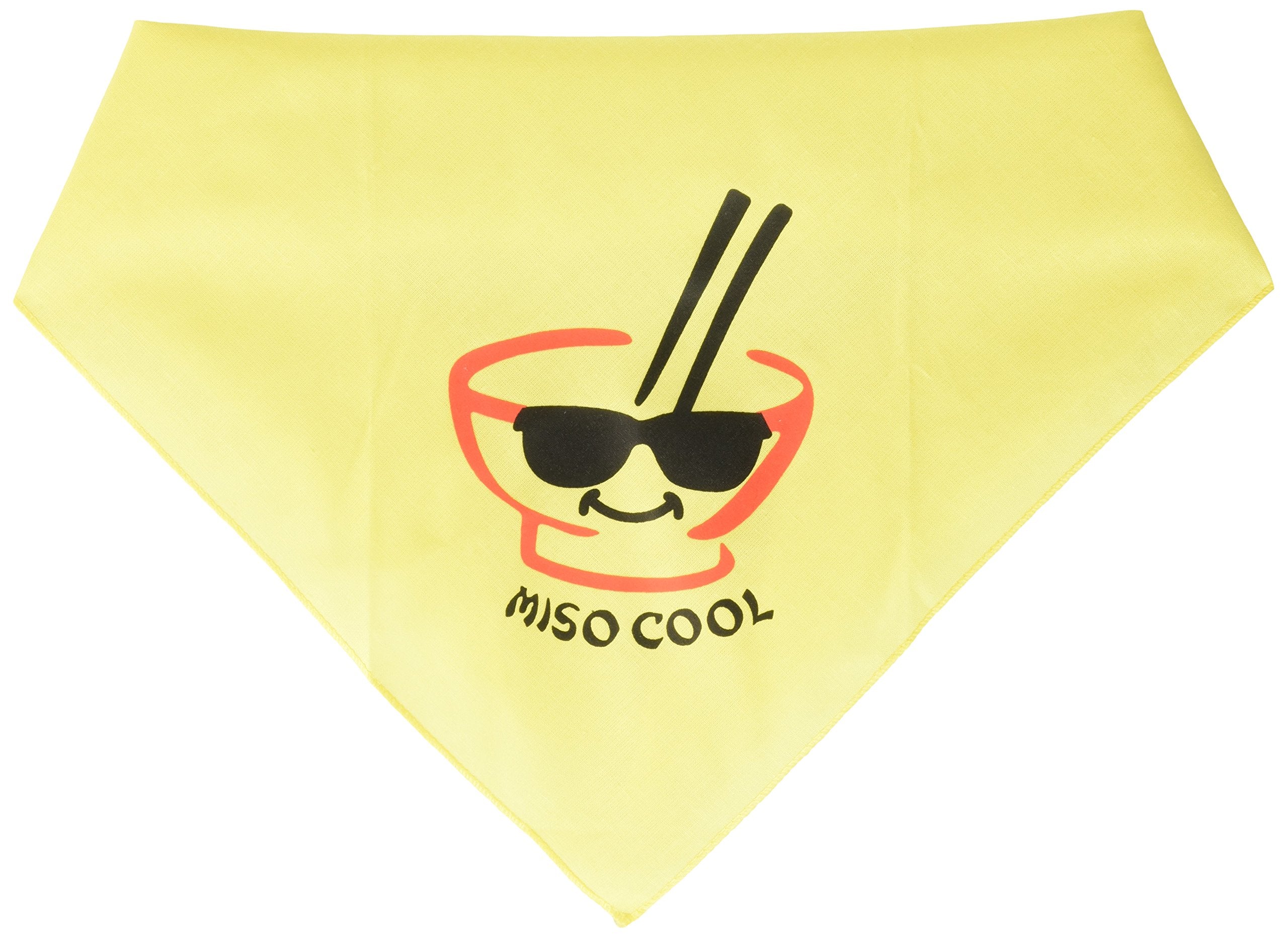 Pet and Dog Bandana Screen Printed, &quot;Miso Cool&quot; Yellow Large
