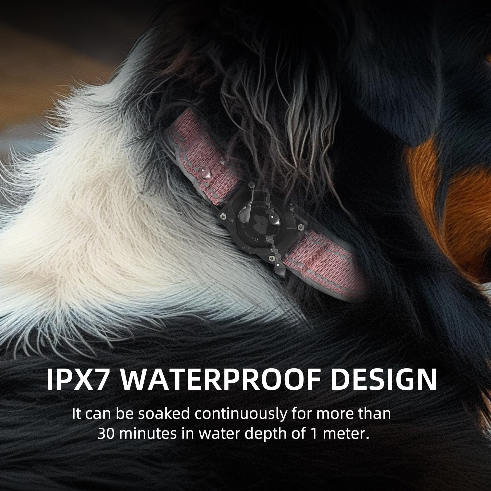 Upgraded AirTag Dog Collar, Collar with Thickened Airtag Holder IPX7 Waterproof, Enhanced Reflective, Soft Padded, Heavy-Duty Ap