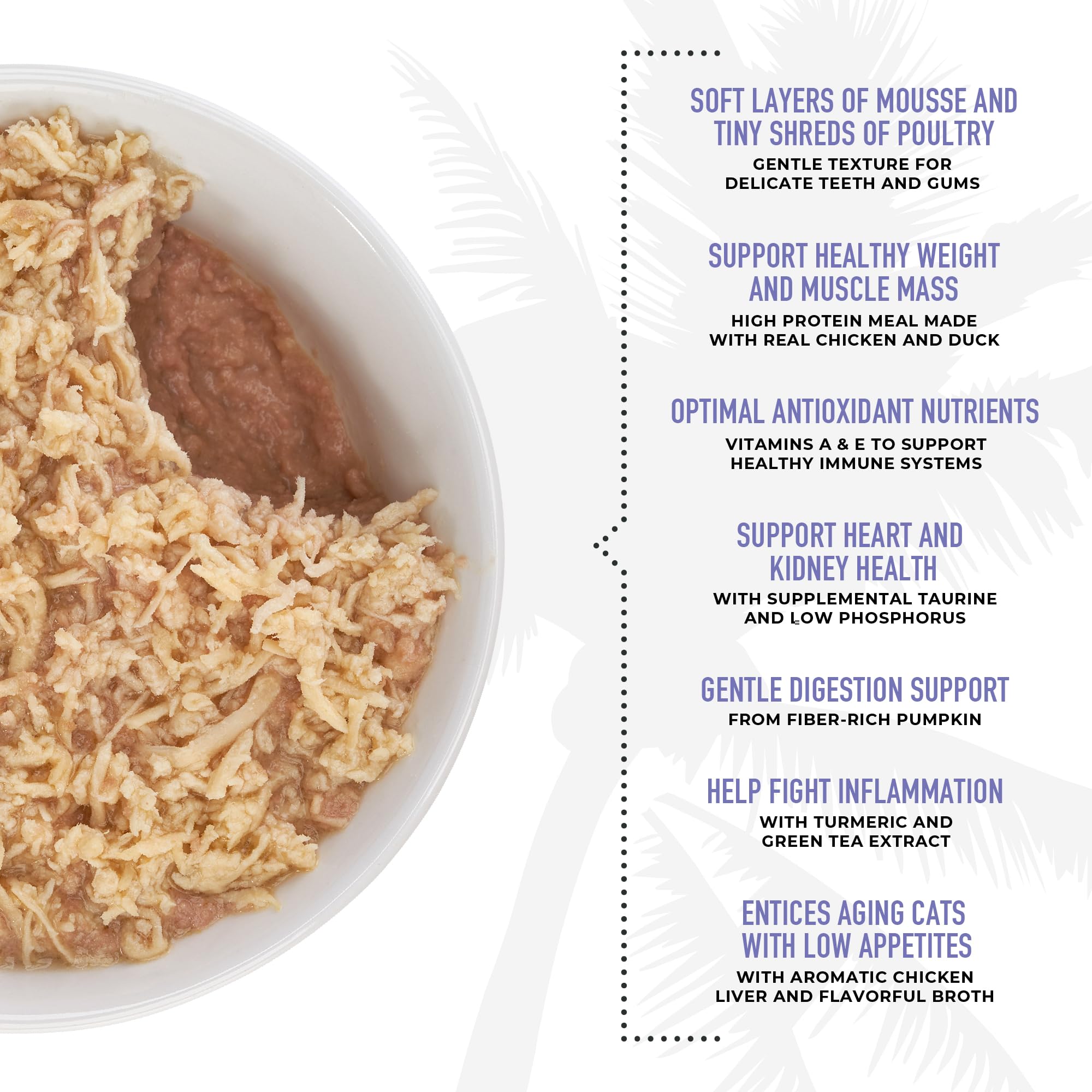 Tiki Cat Silver Comfort Mousse + Shreds, Chicken & Duck and Duck Liver, Immune System Support Formulated for Older Cats Aged 11+
