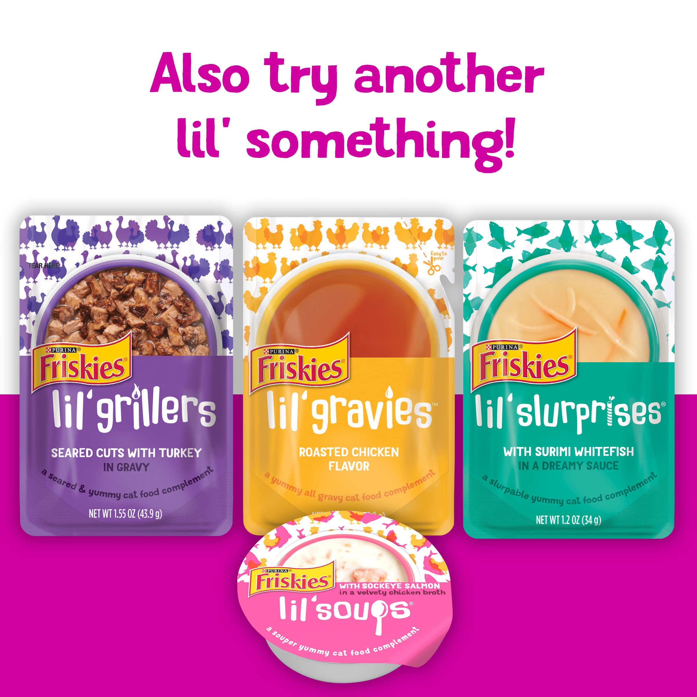 Purina Friskies Pureed Cat Food Topper, Lil Shakes With Tantalizing Tuna Lickable Cat Treats - (Pack of 16) 1.55 oz. Pouches