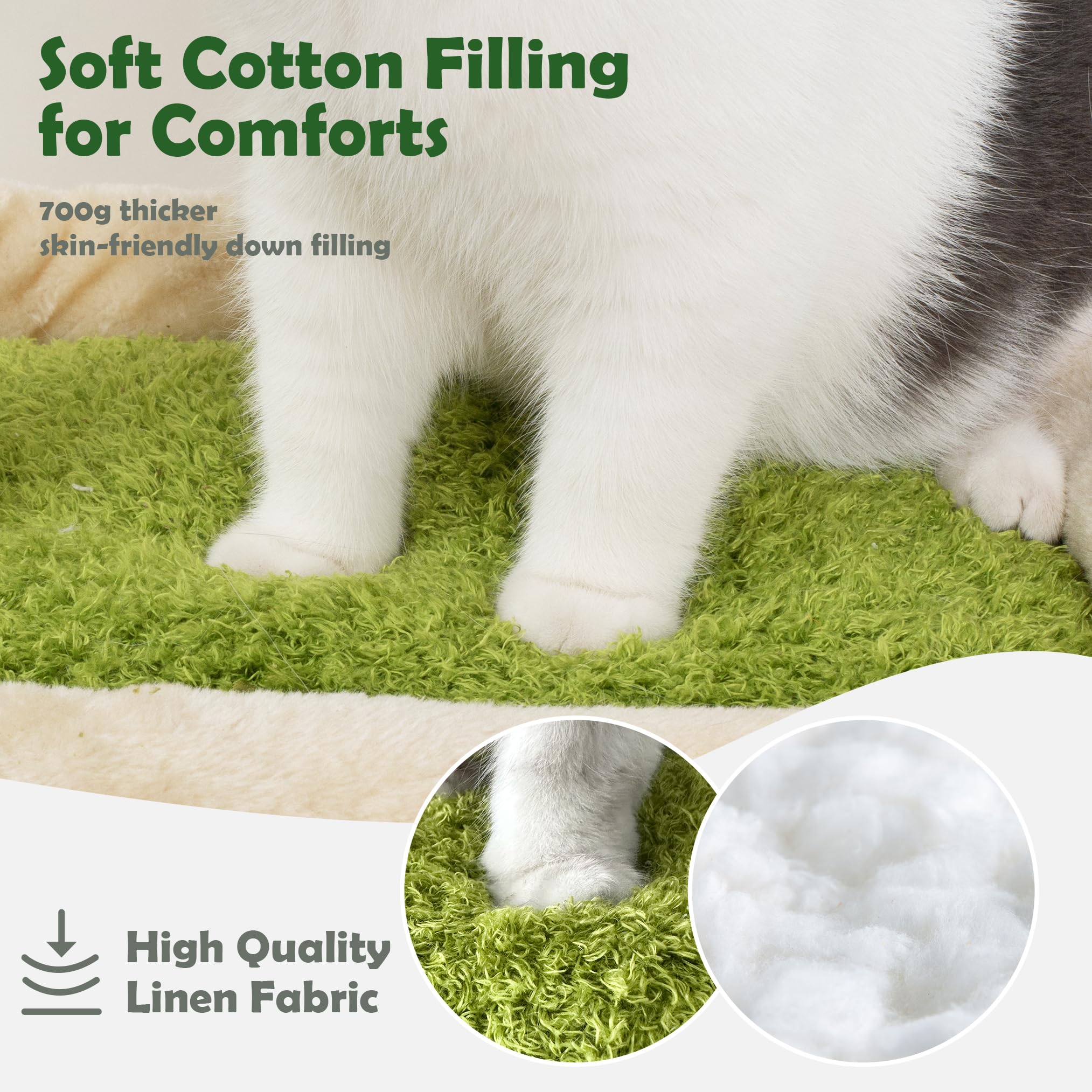 Meowoou Palm Cat Tree Tower For Indoor Cats With Cozy Cat Condo, 33' Natural Sisal Scratching Posts And Plush Pom-Pom For Small