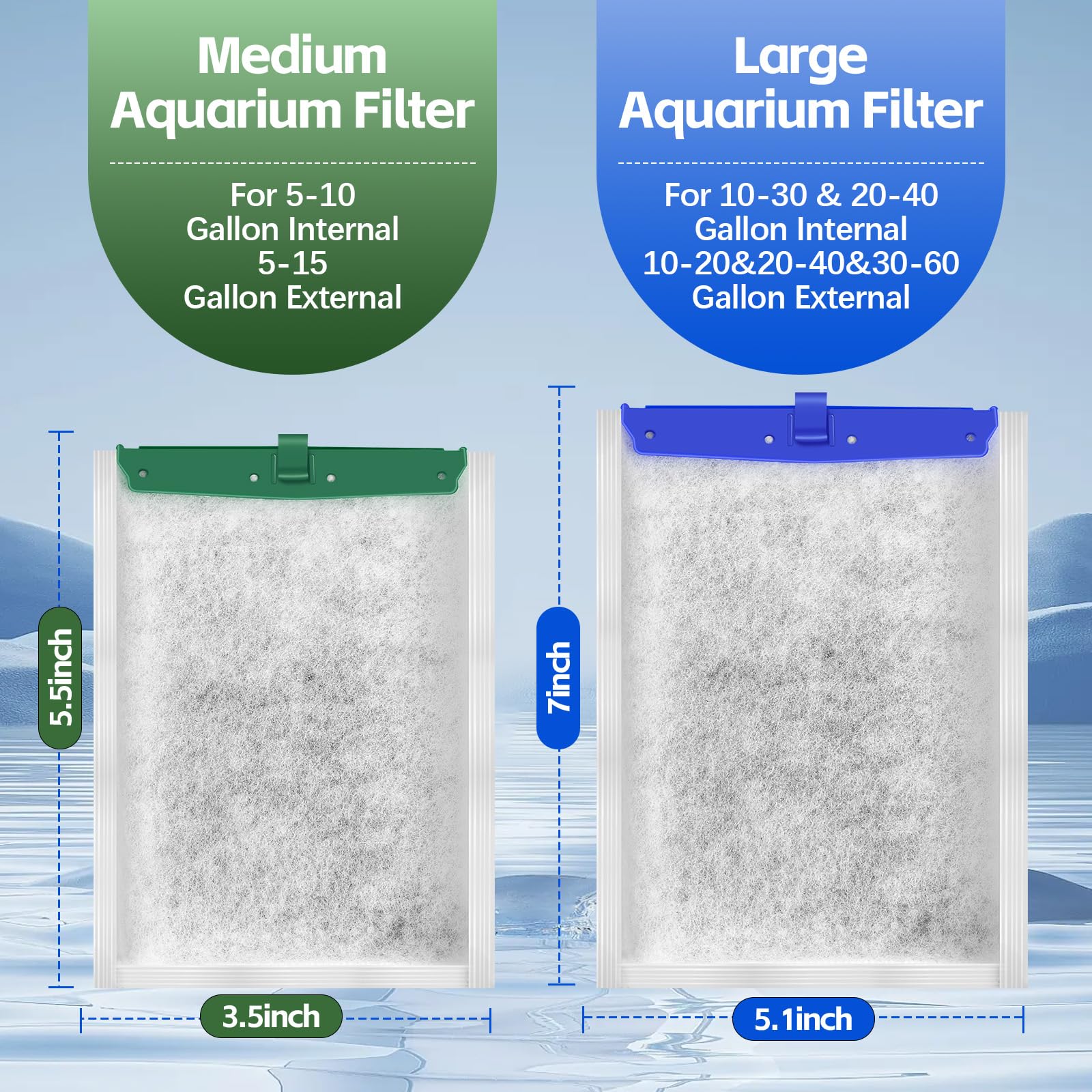 Josramt Medium Filter Cartridge Replacement For Tetra Whisper Bio-Bag Filters Cartridges, 10 Pcs Fish Tank Filters Compatible Wi