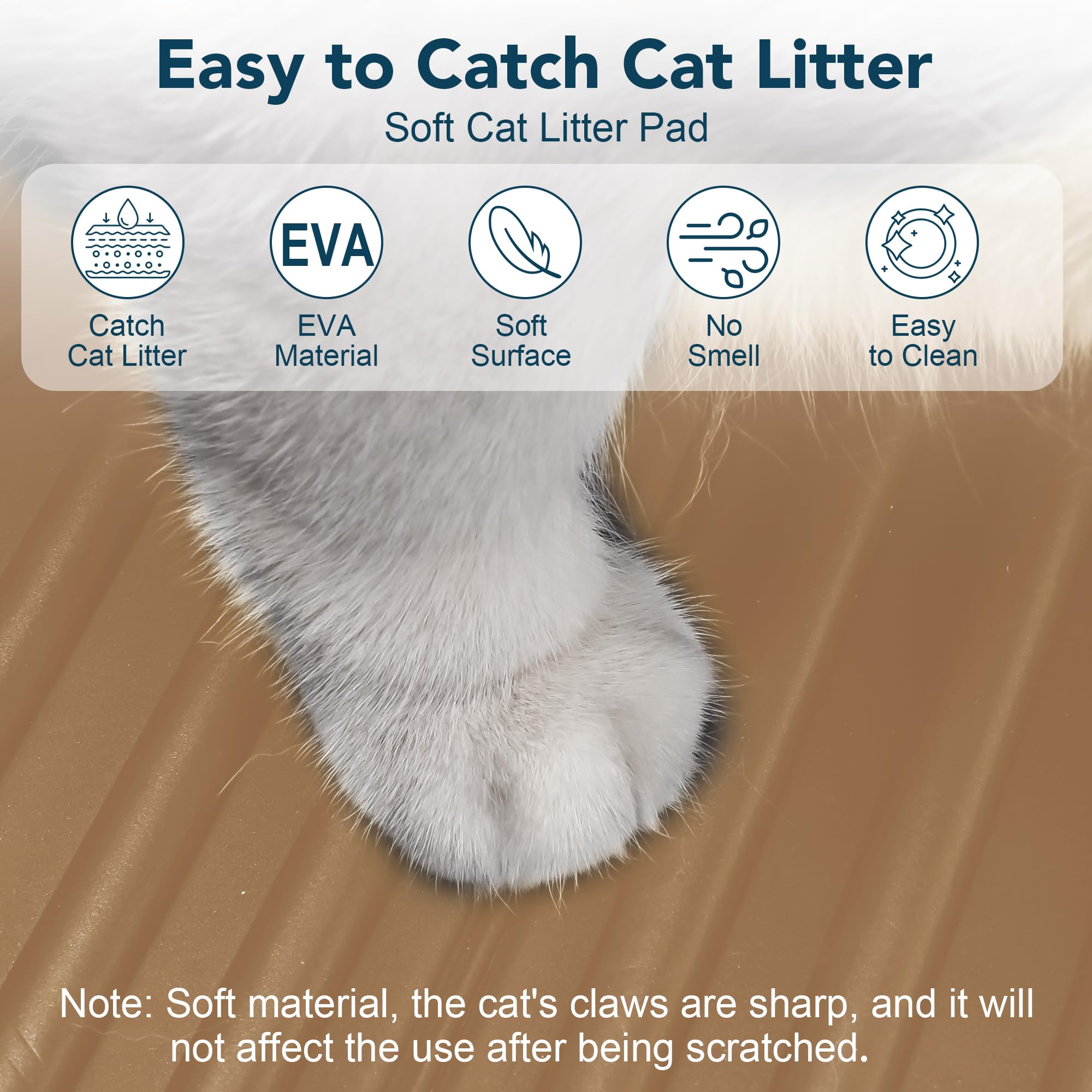 Upsky Cat Litter Mat, Large Litter Box Mat Keep Floor Clean, 31'' X 24'' Kitty Litter Trapping Mat Soft On Kitty Paws, Waterproo