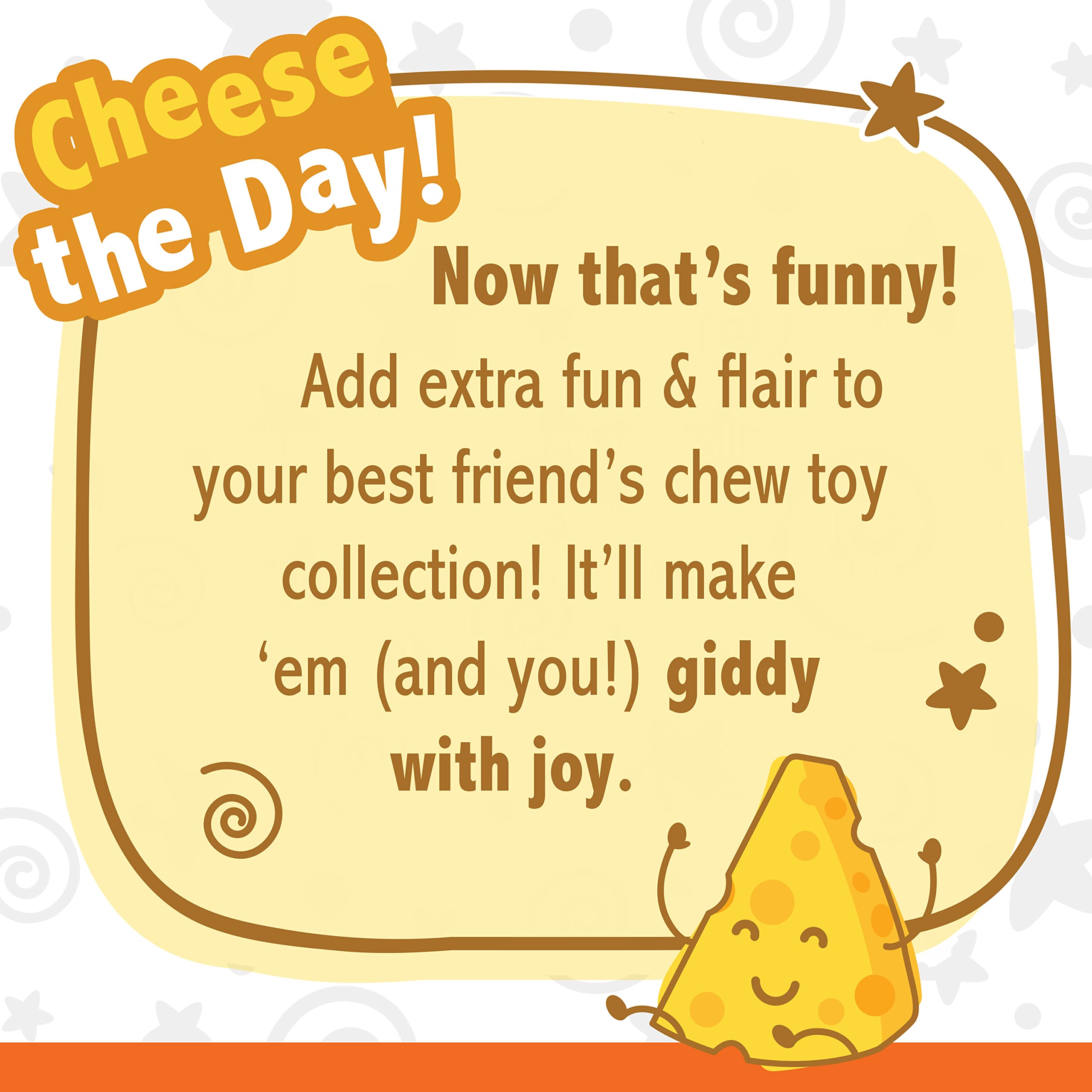 Nylabone Cheese Bone Power Chew Toy for Dogs, Cute Dog Toys for Aggressive Chewers, Cheese Flavor, Medium - Up to 35 lbs, 1 Coun