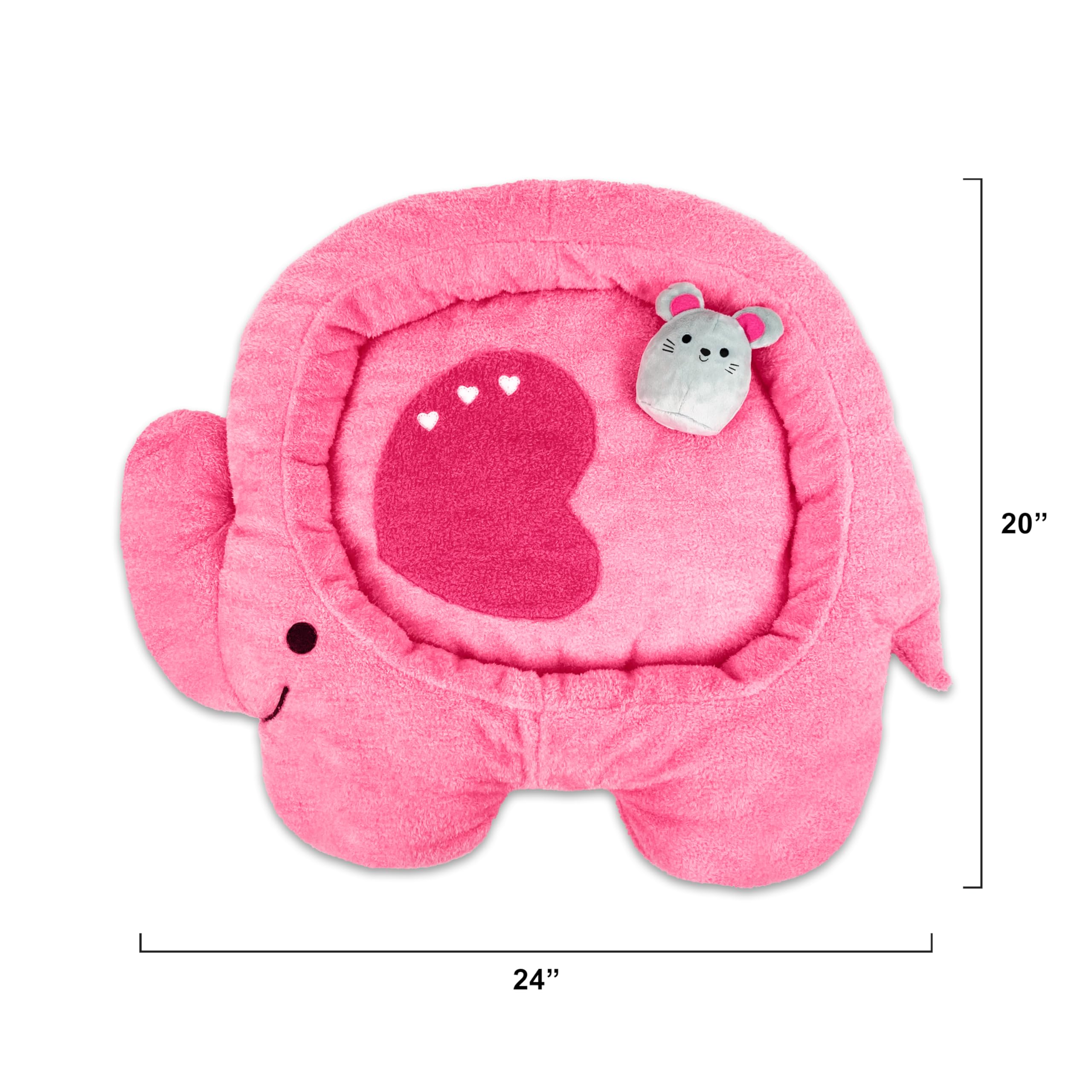 Tonbo Soft Plush Small Cute And Cozy Nature Dog Cat Bed, Washer And Dryer Friendly (Elephant)