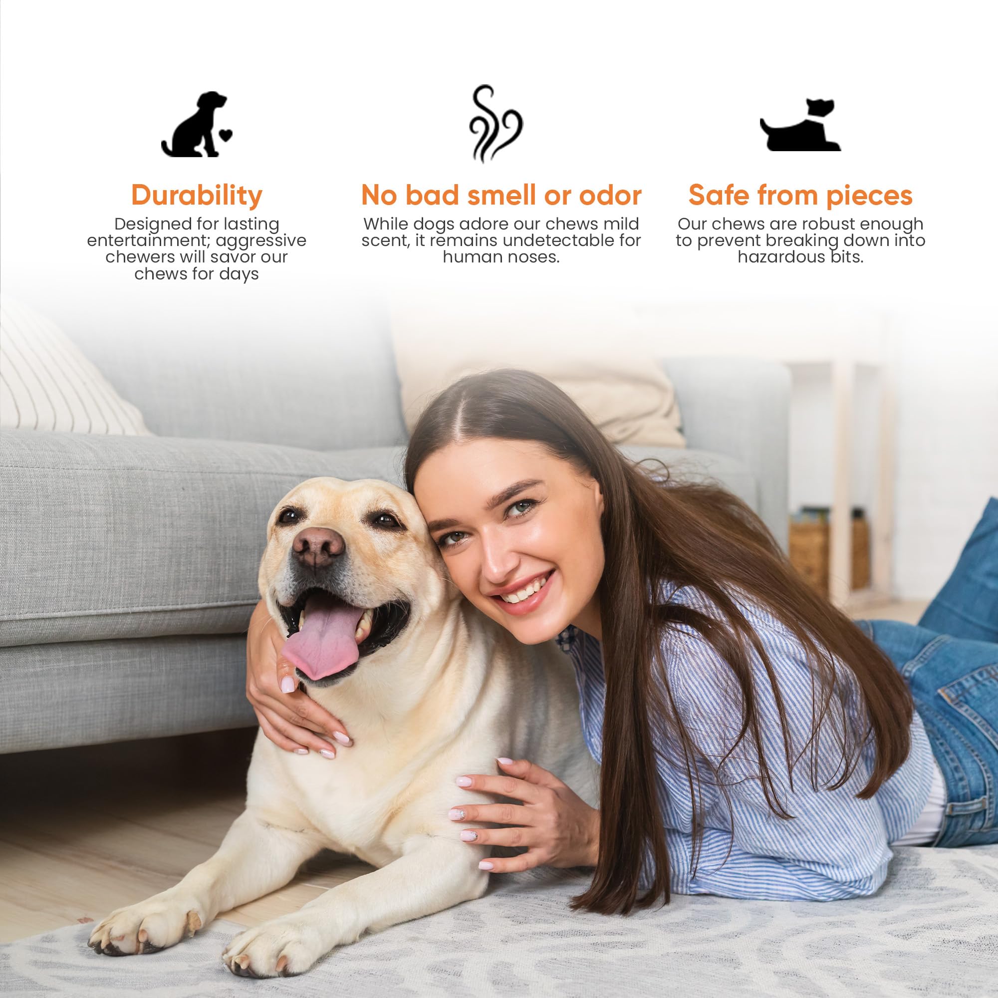 The safest All-Natural Cheese Chews - XLarge (Pack of 3) - NO Chunks, NO preservatives, NO Bad Smell, Great Teeth Cleaner, Super