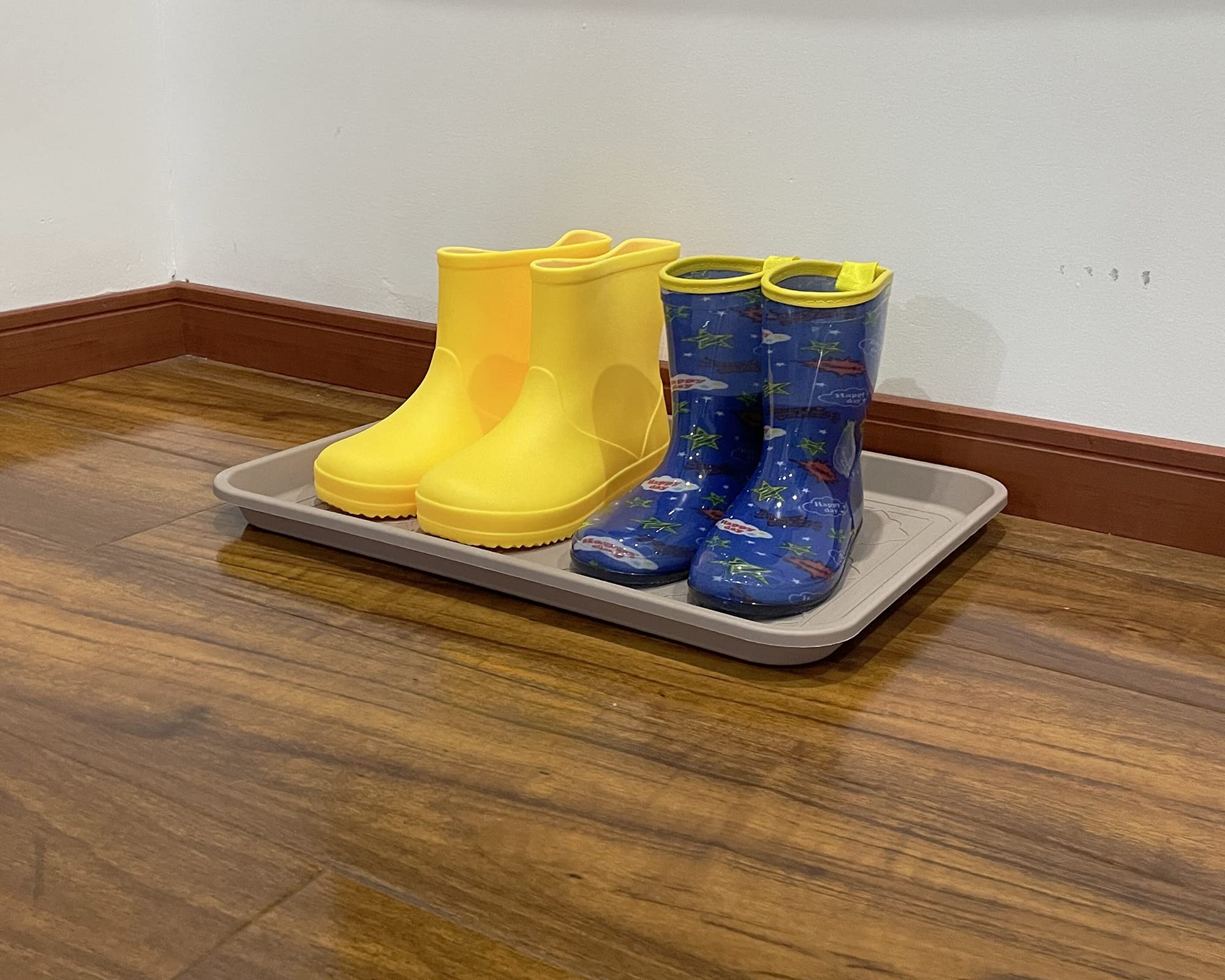 PetLike Boot Tray for Entryway Indoor, Pet Food Mat, 16.7 x 12.8 inch 2 Packs, Waterproof Shoe Tray for Indoor and Outdoor, Mult