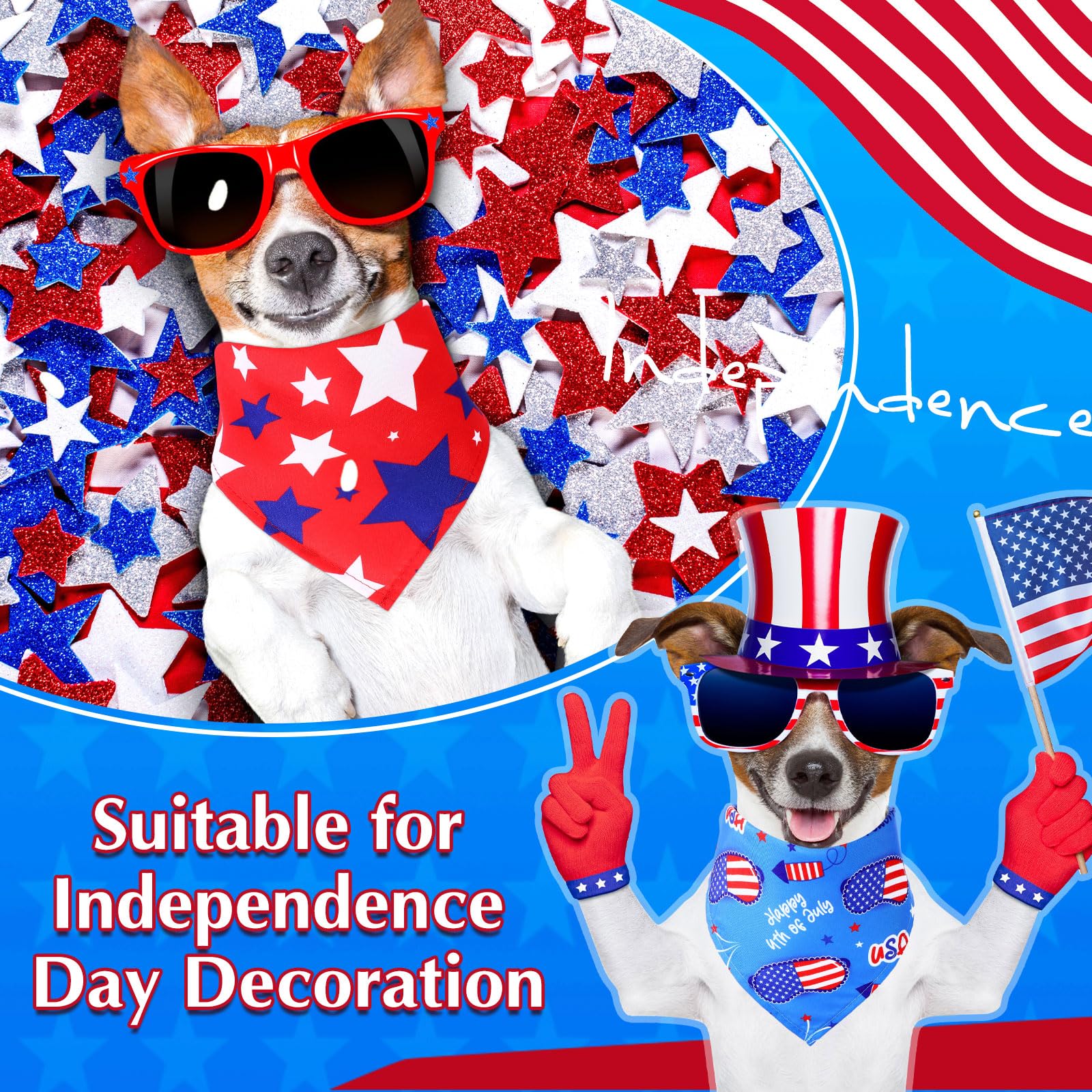 Abbylike 200 Pieces Patriotic Dog Bandanas Bulk 4 Of July Dog Bandanas For Dogs Independence Day Dog Kerchief Set Bibs Triangle