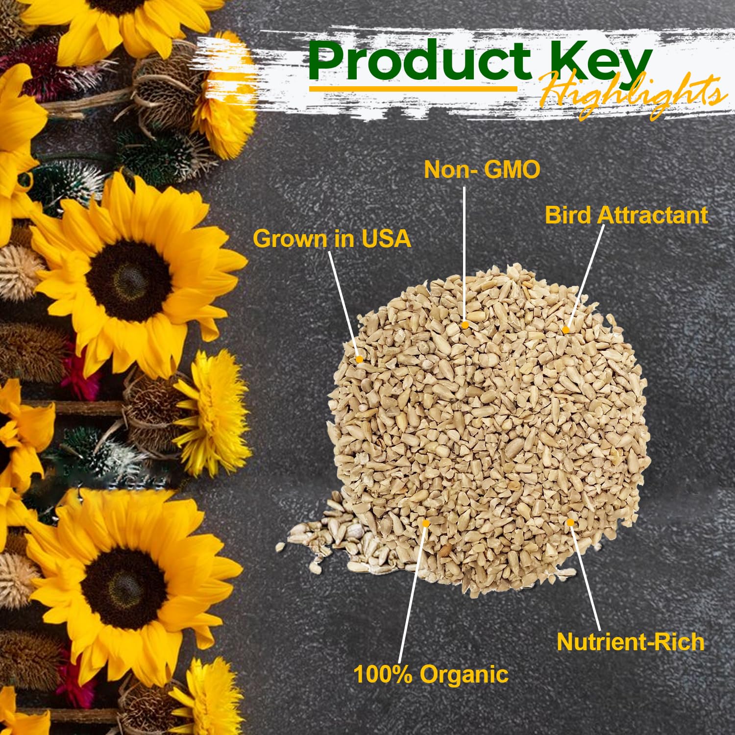 Old Potters Sunflower Hearts & Chips for Bird Feeding, Non-GMO, 25 lbs