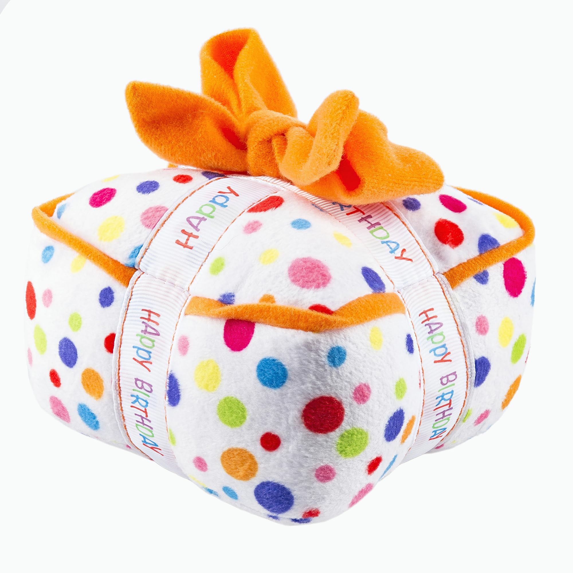 Haute Diggity Dog Happy Birthday Gift Box, Plush Designer Dog Toys With Interactive Squeaker, Stimulating Pet Enrichment, Machin