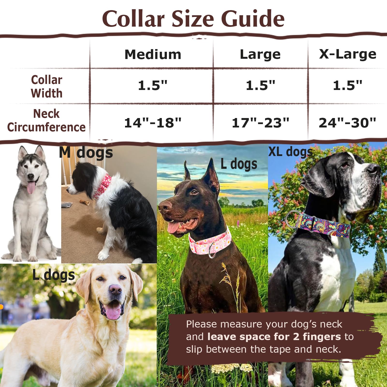 1.5 Inch Martingale Dog Collar - No Pull Nylon Training Collar For Medium, Large & Xl Dogs | Heavy Duty Adjustable Choke-Free Co