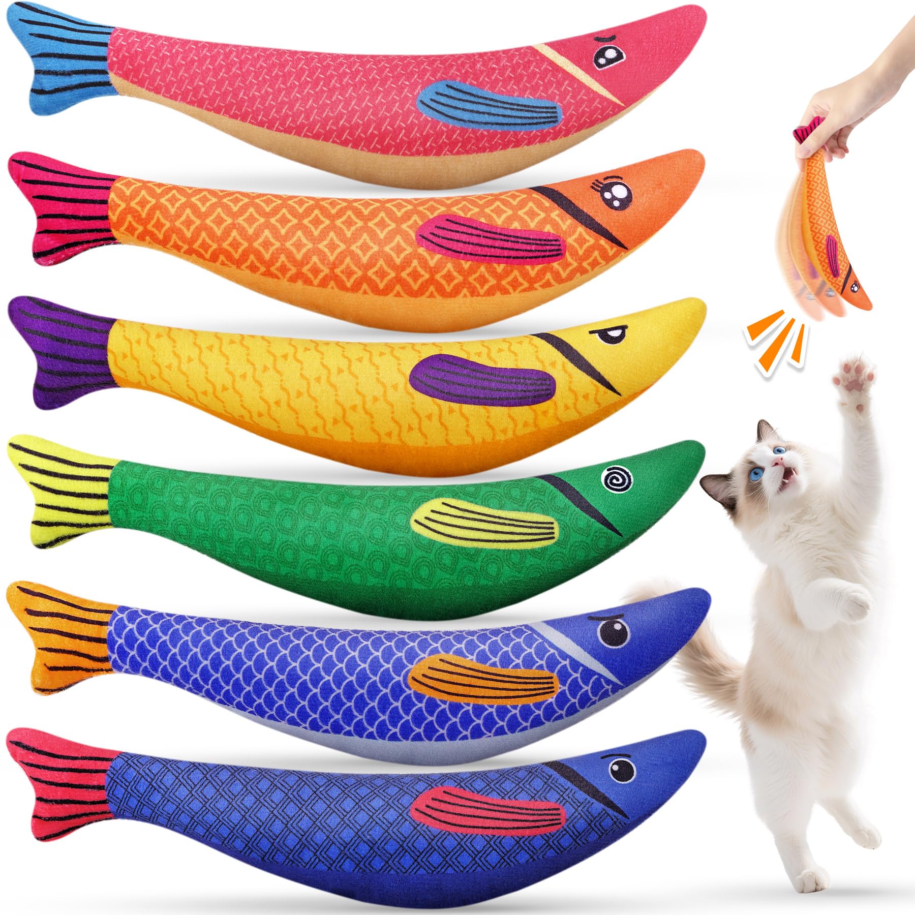 Patsfran Catnip Toys For Cats, 6 Pack Interactive Cat Toys For Bored Indoor Adult Cats And Kittens, Stimulating Cat Chew Toys An