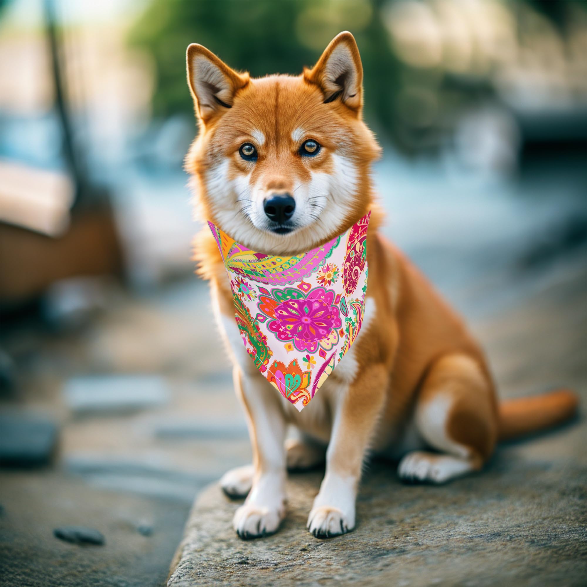 Jpgdn 100Pcs Dog Bandanas Paisley Bulk For Small Medium Breed Kerchief Triangle Bibs Scarves Pink Blue Yellow Red Girl Boy Groom