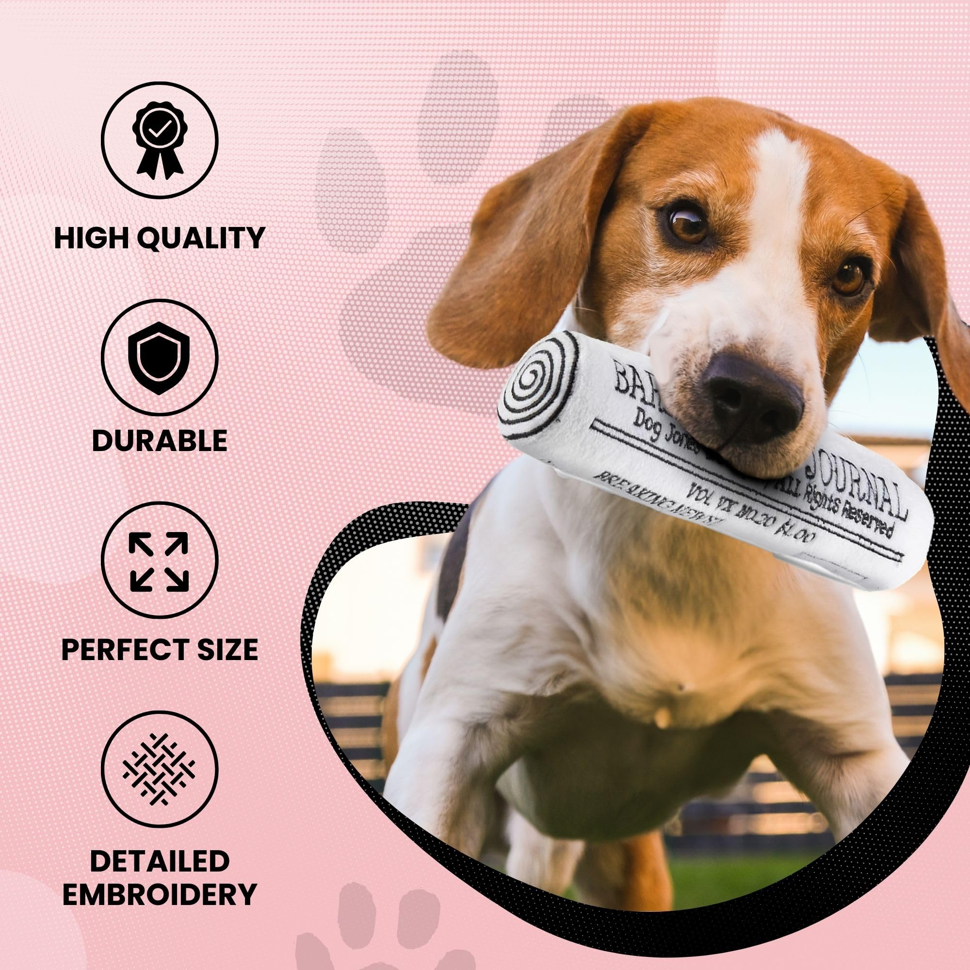 Dog Diggin Designs Runway Pup Collection | Unique Squeaky Parody Plush Dog Toys - Prt--Porter Dog Bones, Balls & More