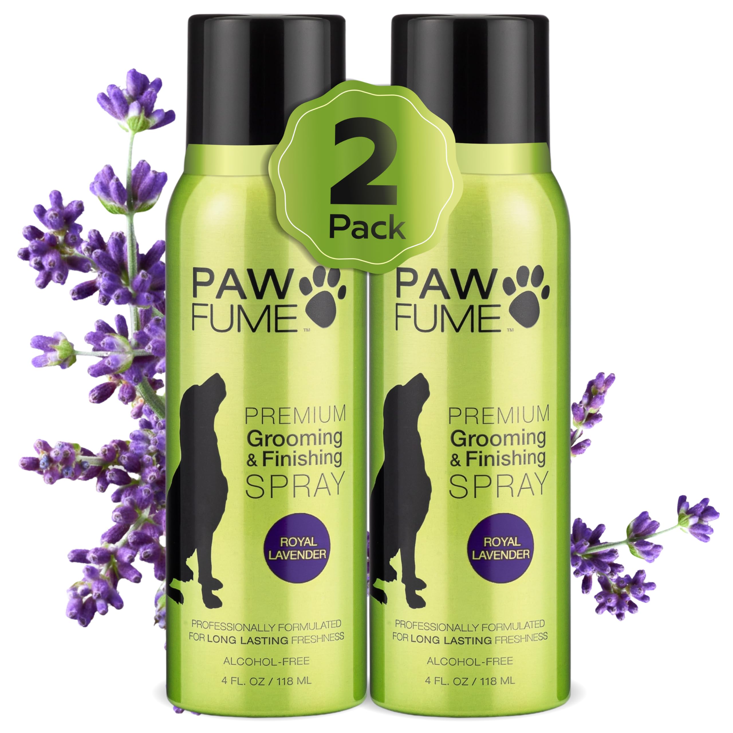 Pawfume Dog Detangler Grooming Spray, Royal Lavender, 2-Pack - Keeps Pups Fresh All Day - Hypoallergenic, Alcohol-Free, Detangli