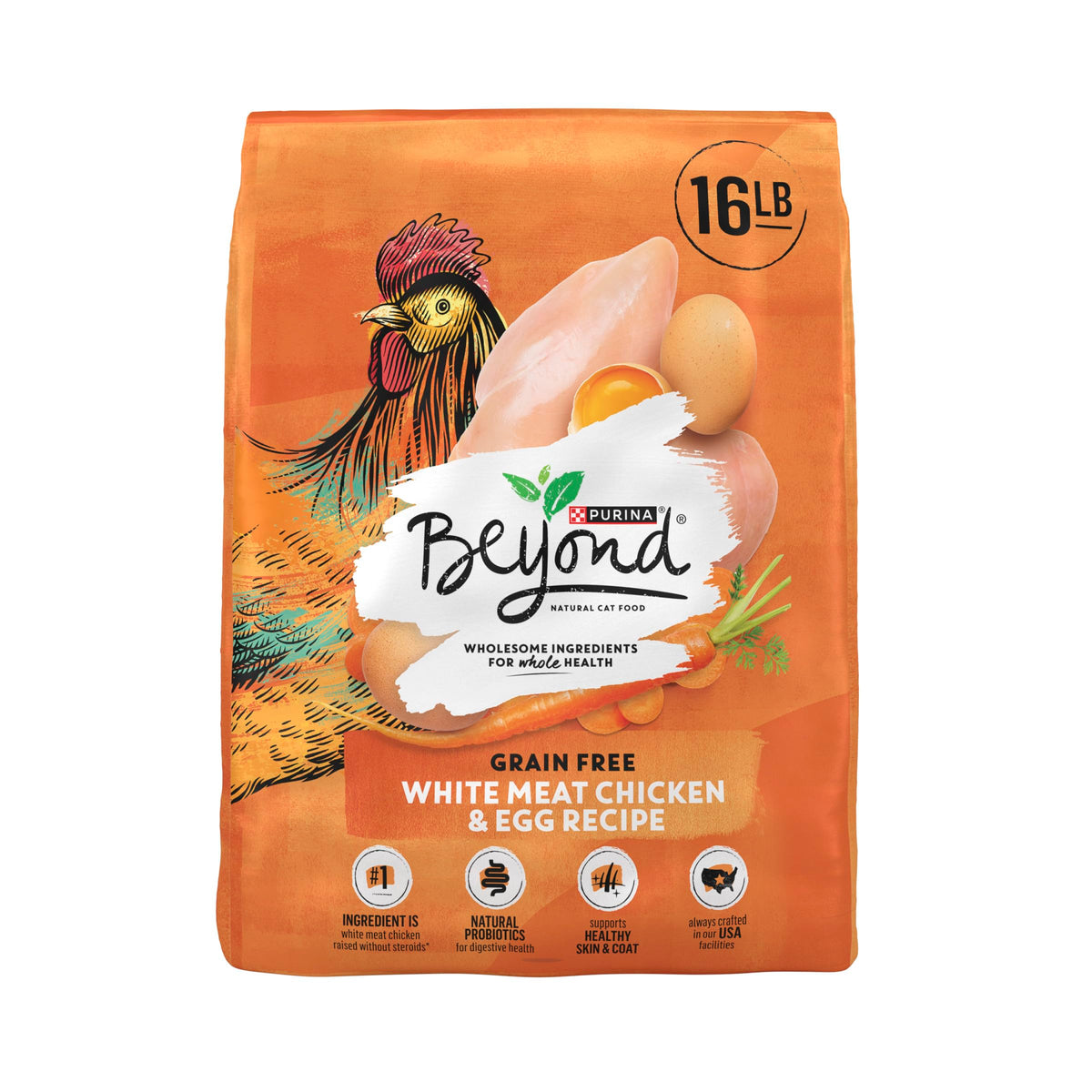 Purina Beyond Grain Free White Meat Chicken And Egg Recipe Natural Cat Food High Protein Cat Food Dry Formula - 16 Lb. Bag