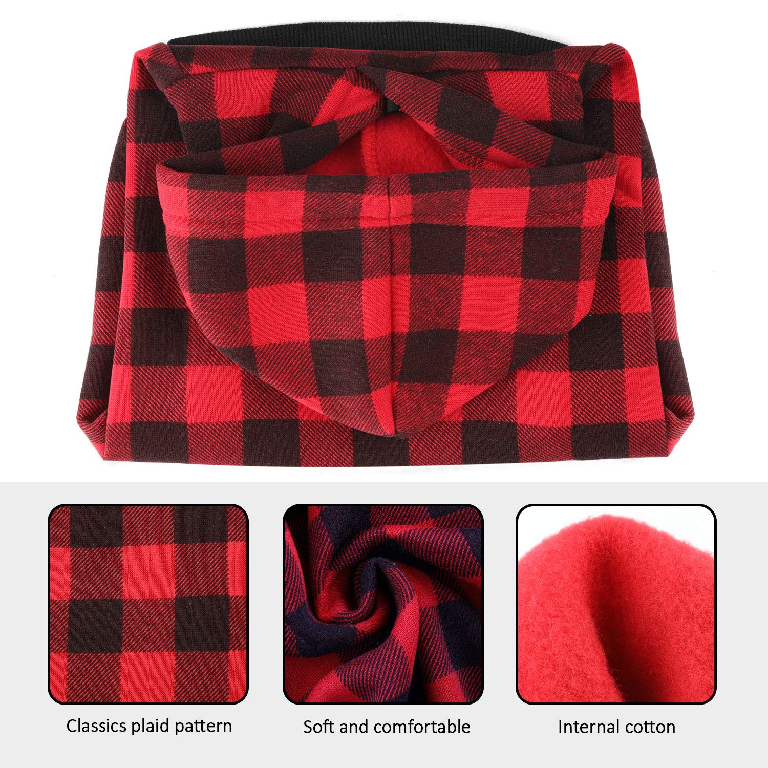 Plaid Dog Hoodie Sweatshirt Sweater For Extra Large Dogs Cat Puppy Clothes Coat Warm And Soft(Xxl)