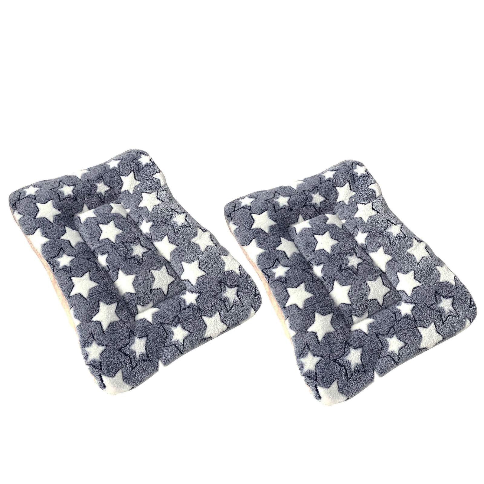 Homereign 2 Pcs Pet Bed Mats. Ultra Soft Pet (Dog/Cat) Bed With Cute Prints. Reversible Faux Lambswool Kennel Pad For Medium Sma