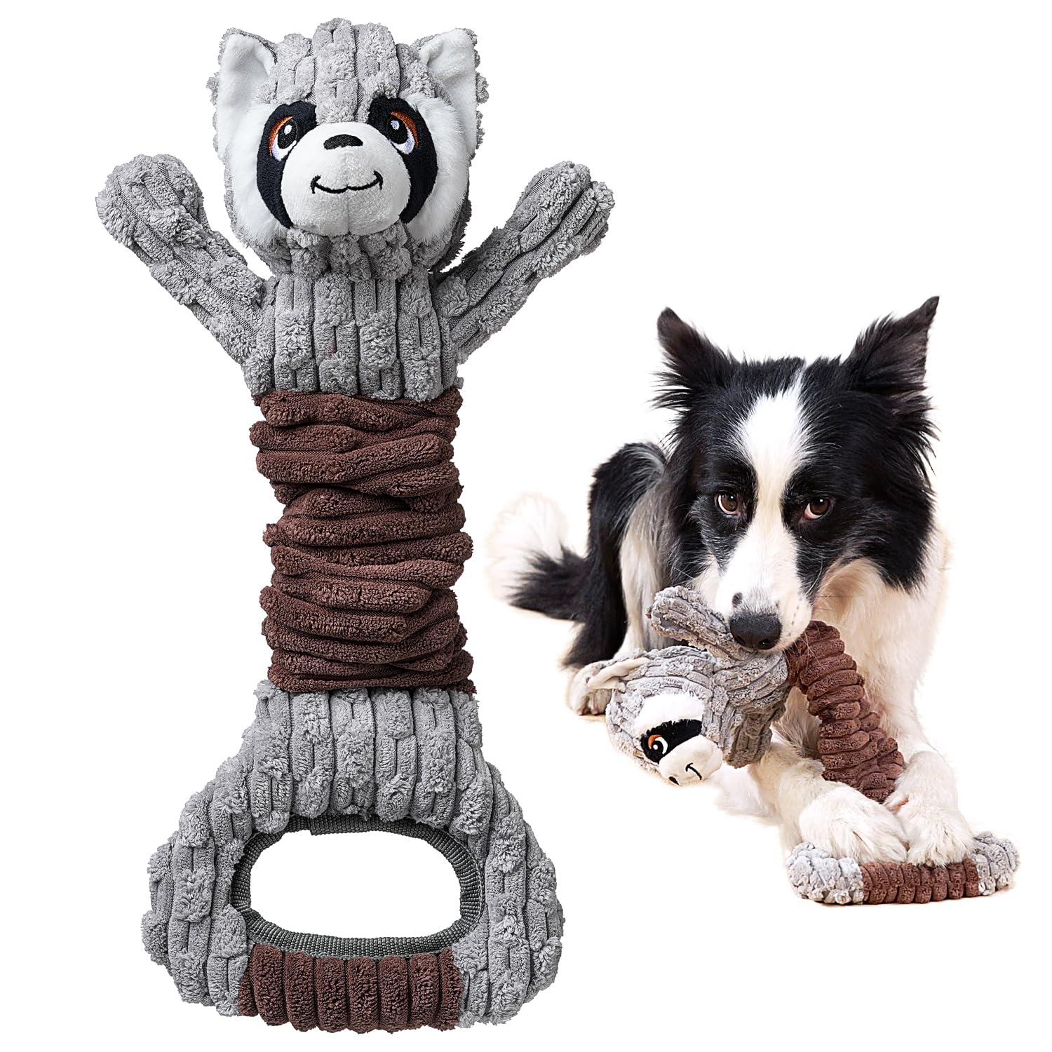 Sedioso Tug Of War Dog Toy, Durable Large Breed Dog Toy, Though Stuffed Dog Squeaky Toy With Crinkle Paper For Small, Middle And