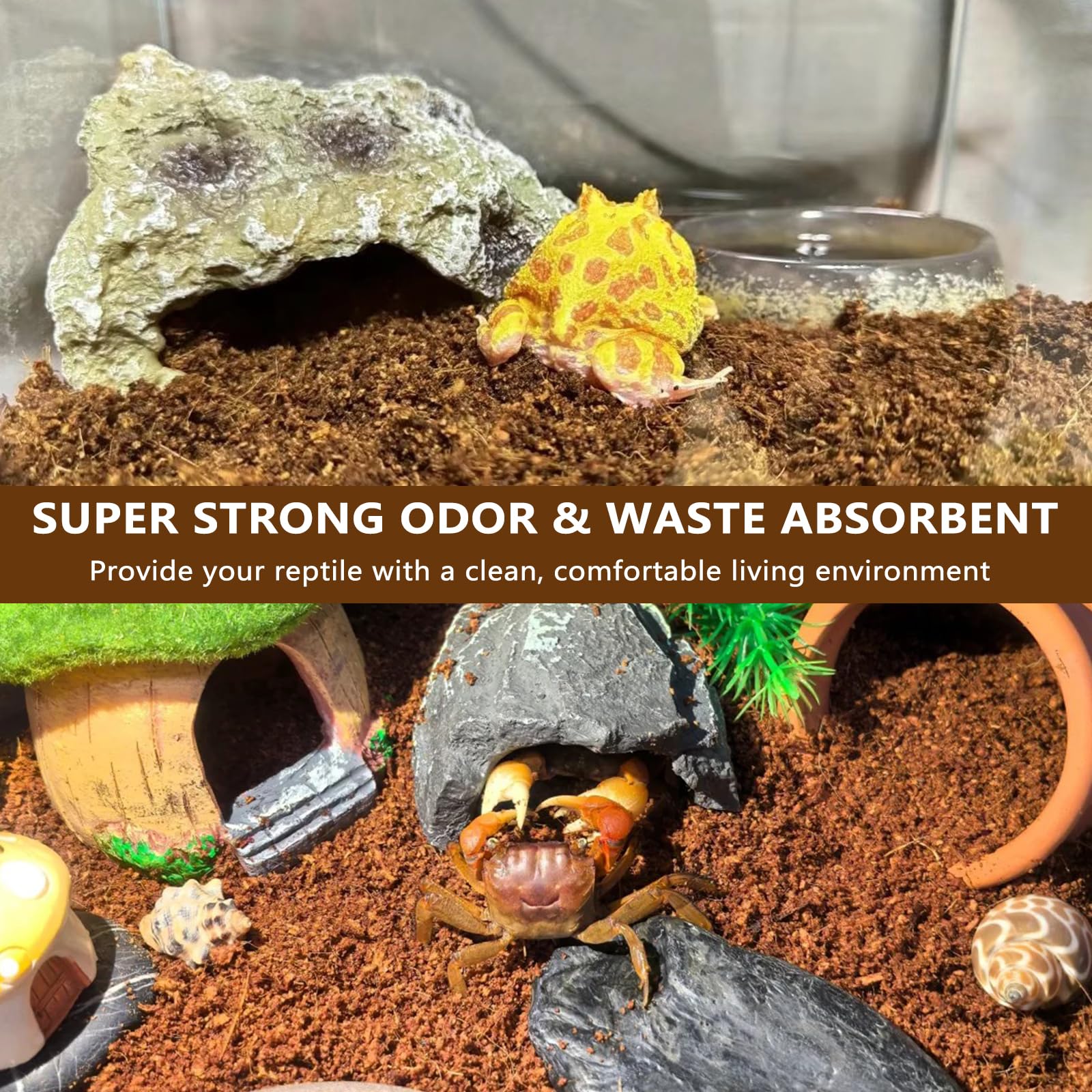 Bnosdm Reptile Soil Substrate,Natural Terrarium Bedding,Snake Bedding,Fluffy Reptile Tank Substrate For Tortoise Hermit Crab Tar