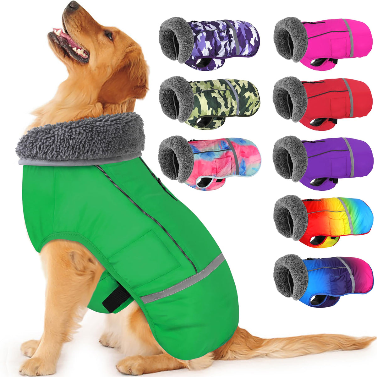 Dogcheer Dog Coat - Waterproof, Adjustable Winter Jacket With Buckle, Reflective, Windproof, Snow Jacket Fleece Vest For Small T