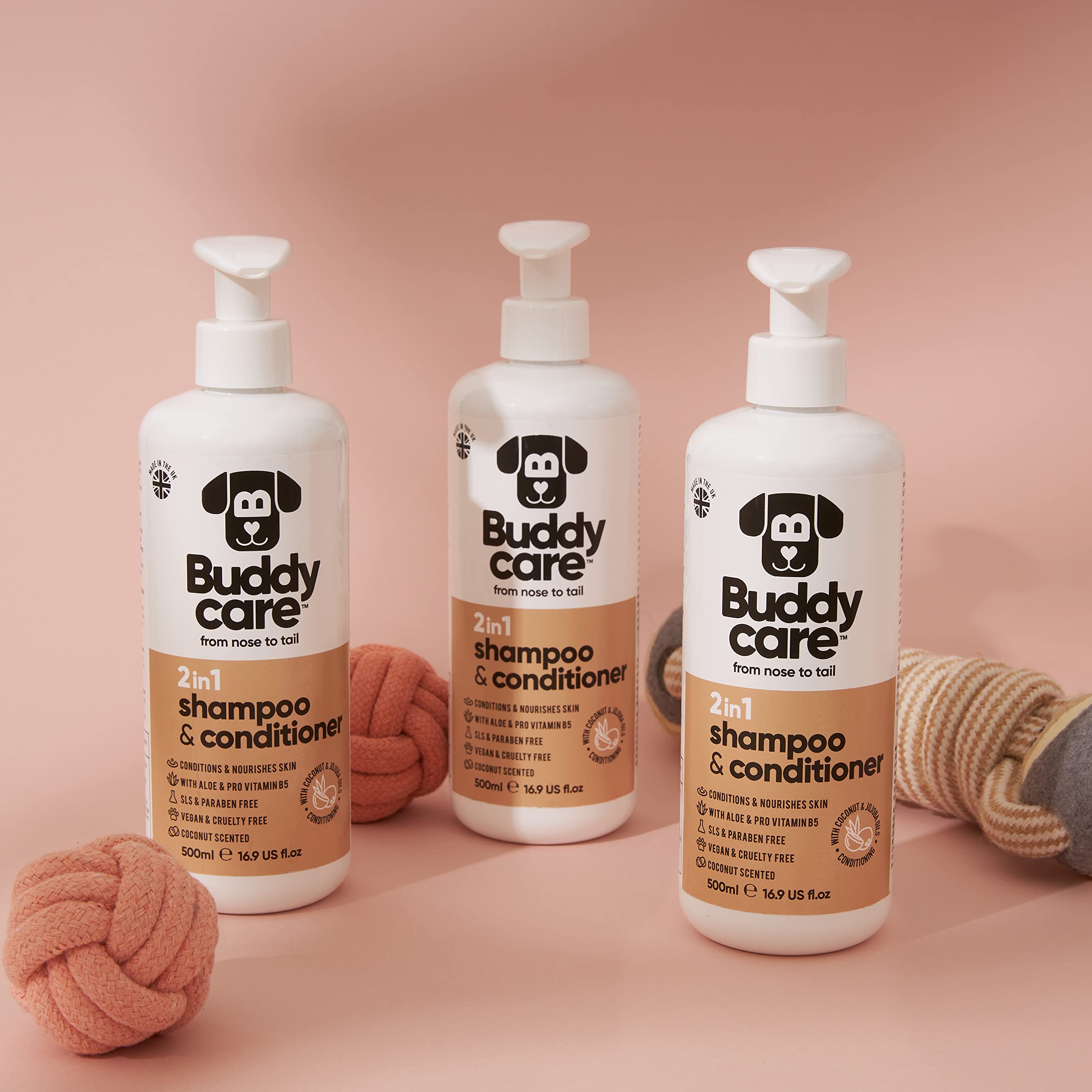 2In1 Dog Shampoo & Conditioner By Buddycare | Coconut Scented | With Aloe Vera And Pro Vitamin B5 (16.90Oz)