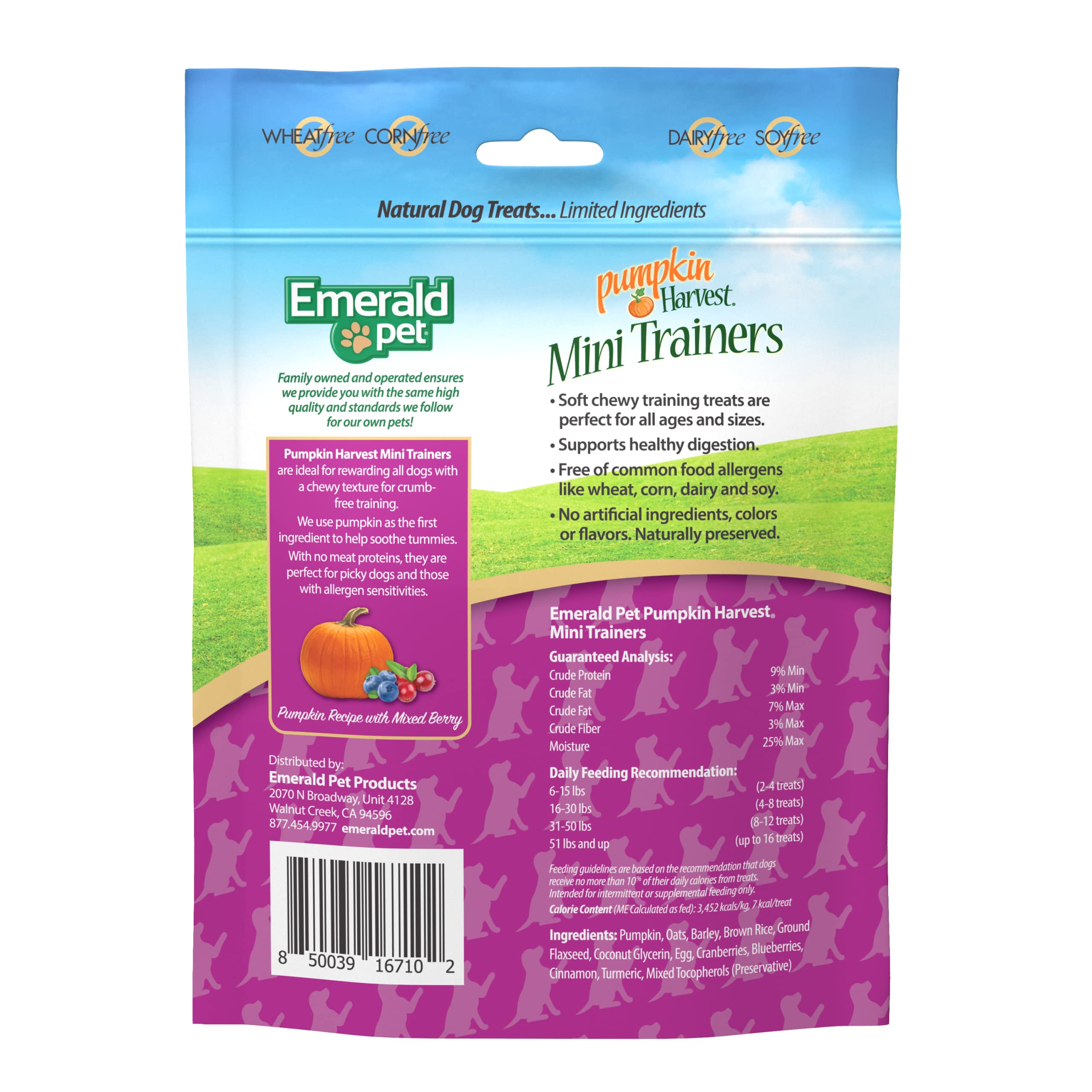 Emerald Pet Pumpkin Harvest Mini Trainers with Mixed Berries Chewy Dog Treats