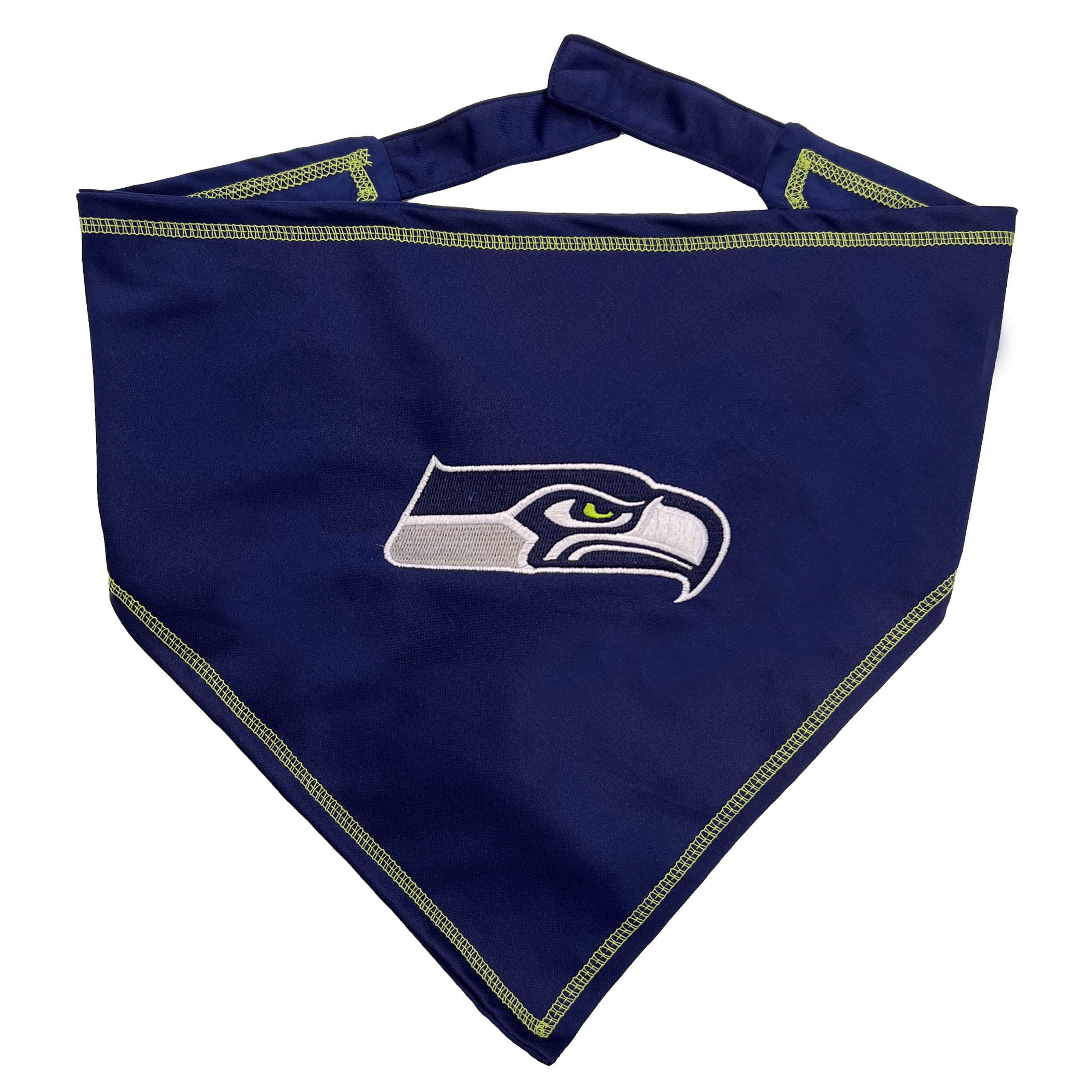 Nfl Seattle Seahawks Tie Bandana, Large/X-Large. Dog Bandana Scarf Bib For Pet Cat Dog. The Ultimate Game-Day, Party Bandana