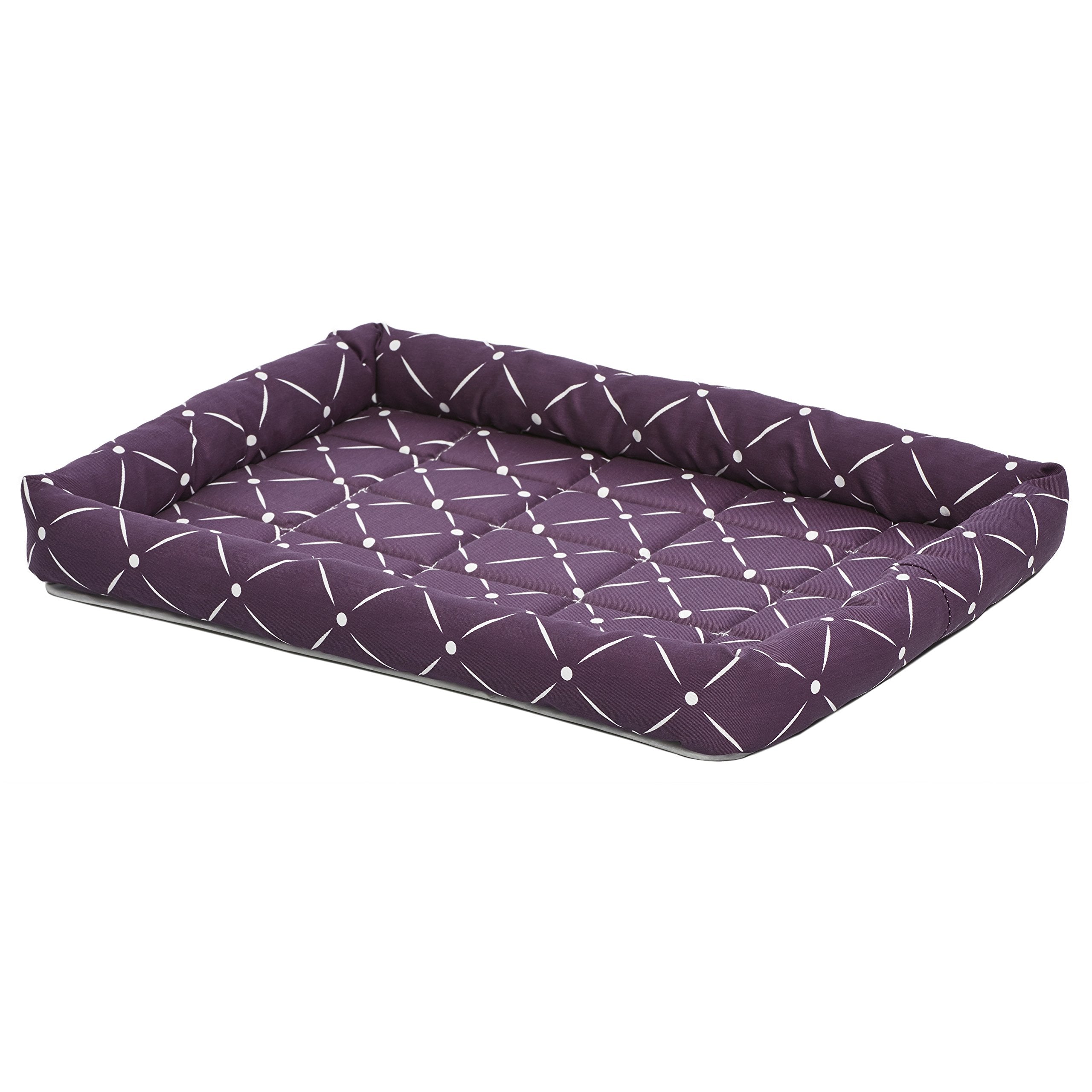 Midwest Homes For Pets 40224-Pld Quiet Time Couture Ashton Bolster Pet Bed, Medium Dog/24, Plum
