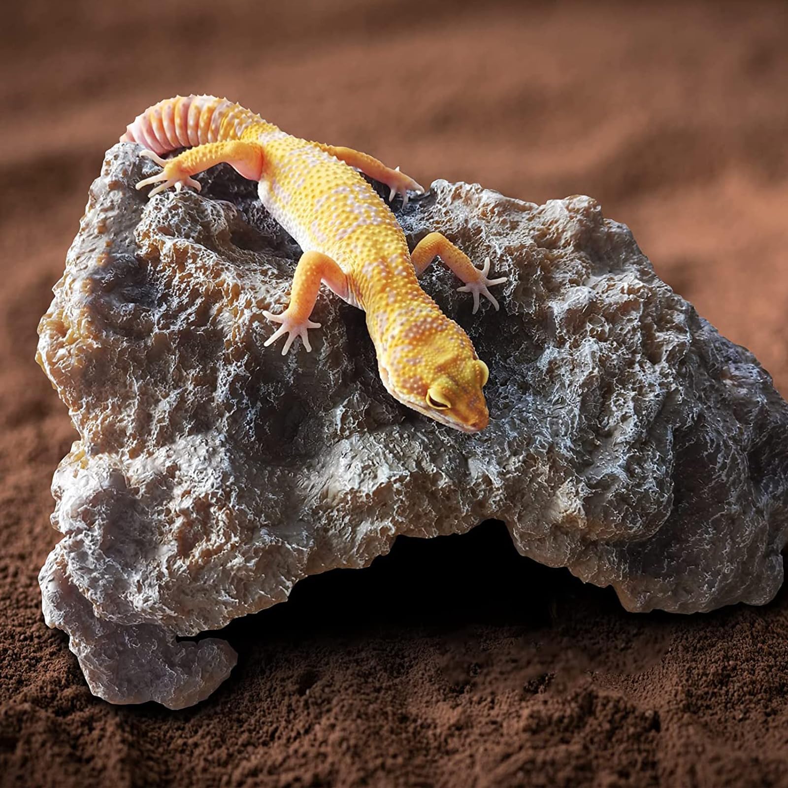 Reptile Hides Large Rock Reptile Cave Hideout Terrarium Habitat Decor Ornament Shelter For Snake Geckos Lizards Bearded Dragon Turtle Frogs Amphibians