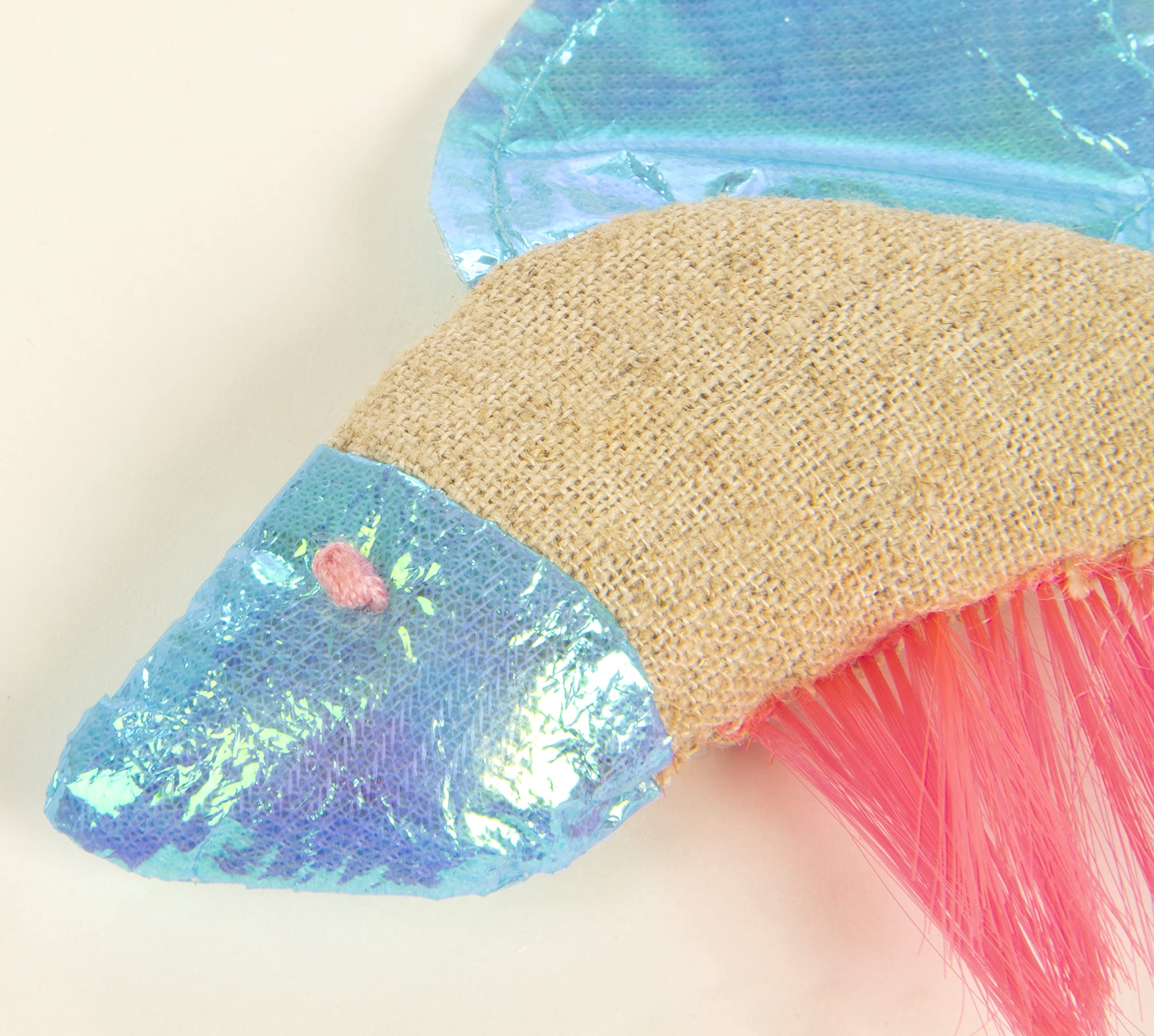 Petlinks Batty Beta Fish Crinkle Catnip Cat Toy - Tan/Blue, One Size