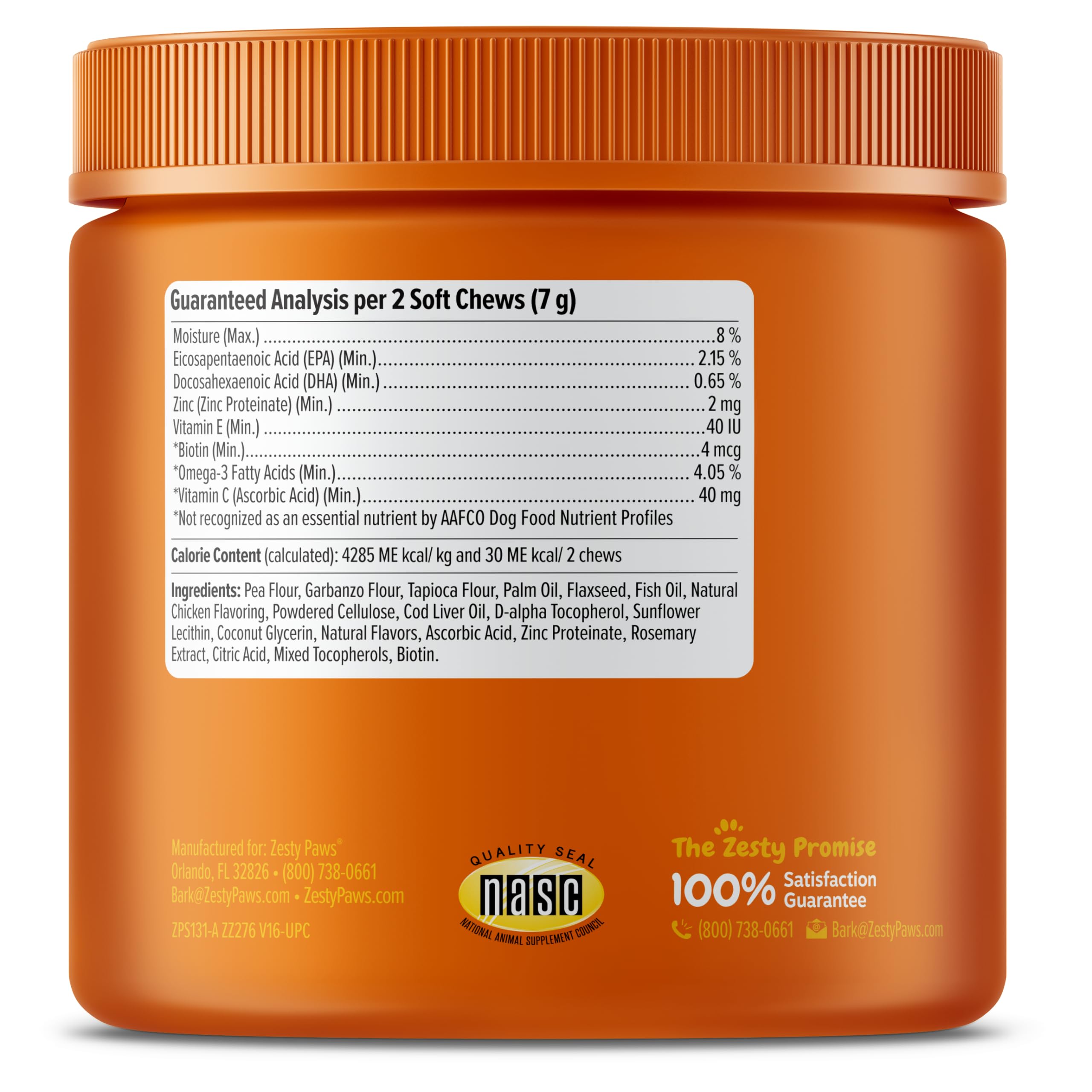 Zesty Paws Omega 3 Alaskan Fish Oil Chew Treats for Dogs - with AlaskOmega for EPA & DHA Fatty Acids - Hip & Joint Support + Ski