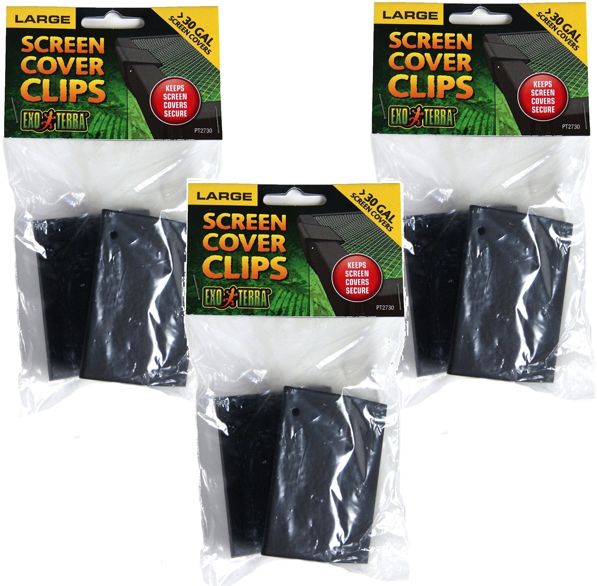 (3 Pack) Exo Terra Terrarium Cover Clip Set, Large, 2 Clips Each