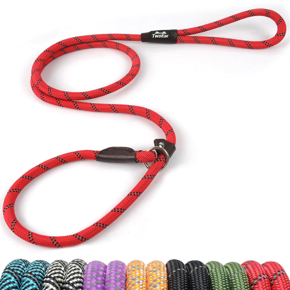 Twoear Dog Leash Dog Slip Rope Leash 1/2 '' X 6Ft Dog Training Leash Heavy Duty Strong Slip Lead Highly Reflective Threads For S