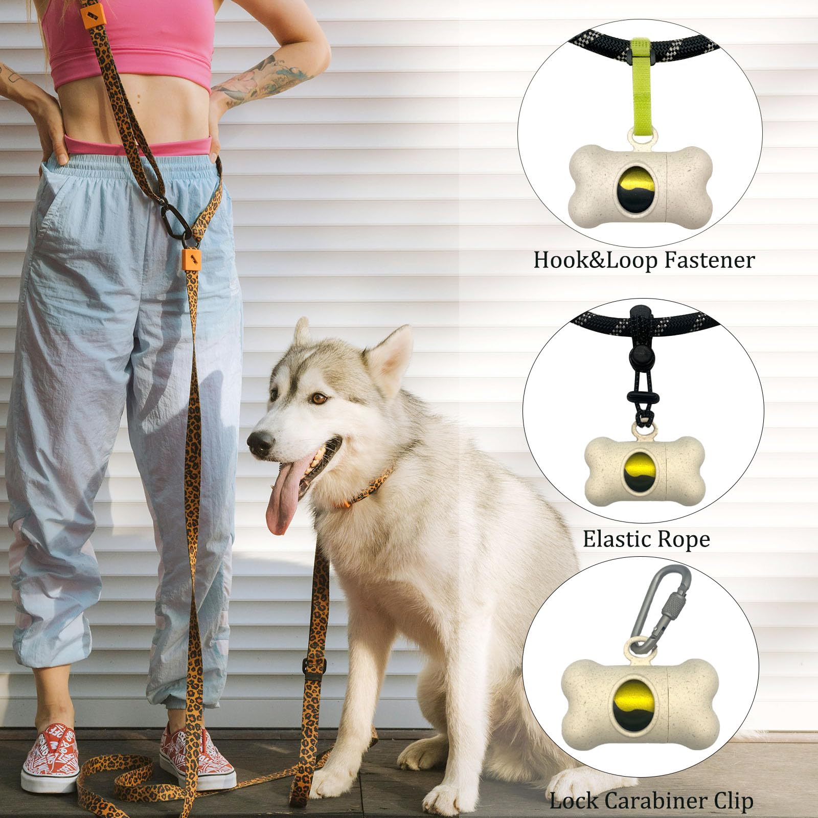 Shaouman Dog Poop Bags Holder For Leash|Dog Baggie Dispenser With 135 Leak-Proof Poo Bags For Leash On The Go For Walking Doggie