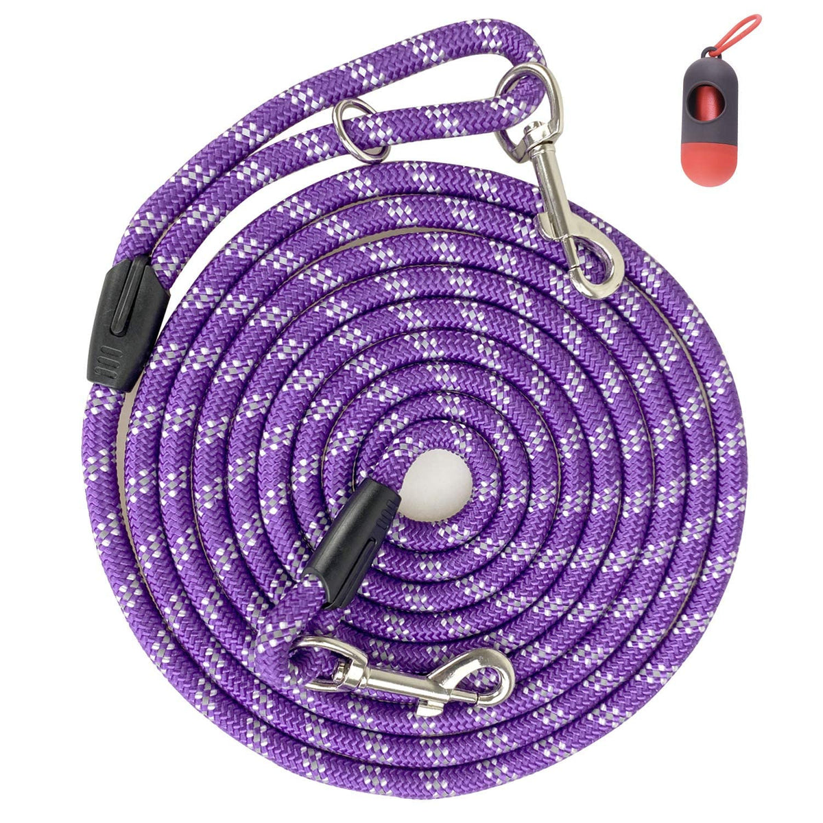 Codepets Long Rope Dog Leash For Dog Training 12Ft 20Ft 30Ft 50Ft, Reflective Threads Dog Leashes Tie-Out Check Cord Recall Trai