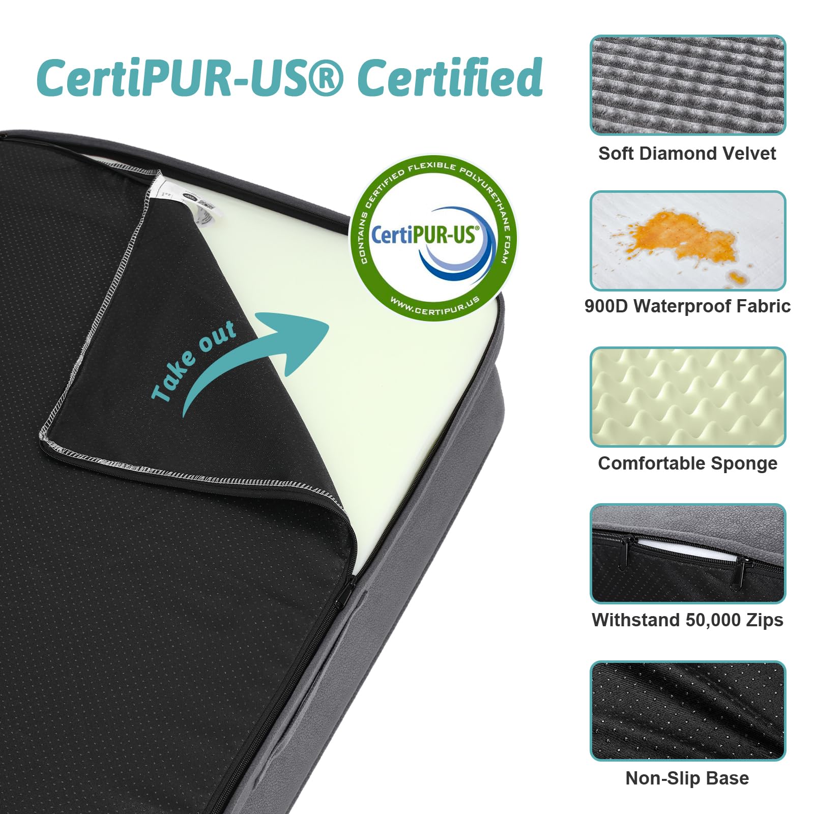 Cozy Kiss Orthopedic Dog Bed For Large Dog, Pet Couch For Small Dog Cat, Big Supportive Foam Bolster Sofa With Waterproof Lining