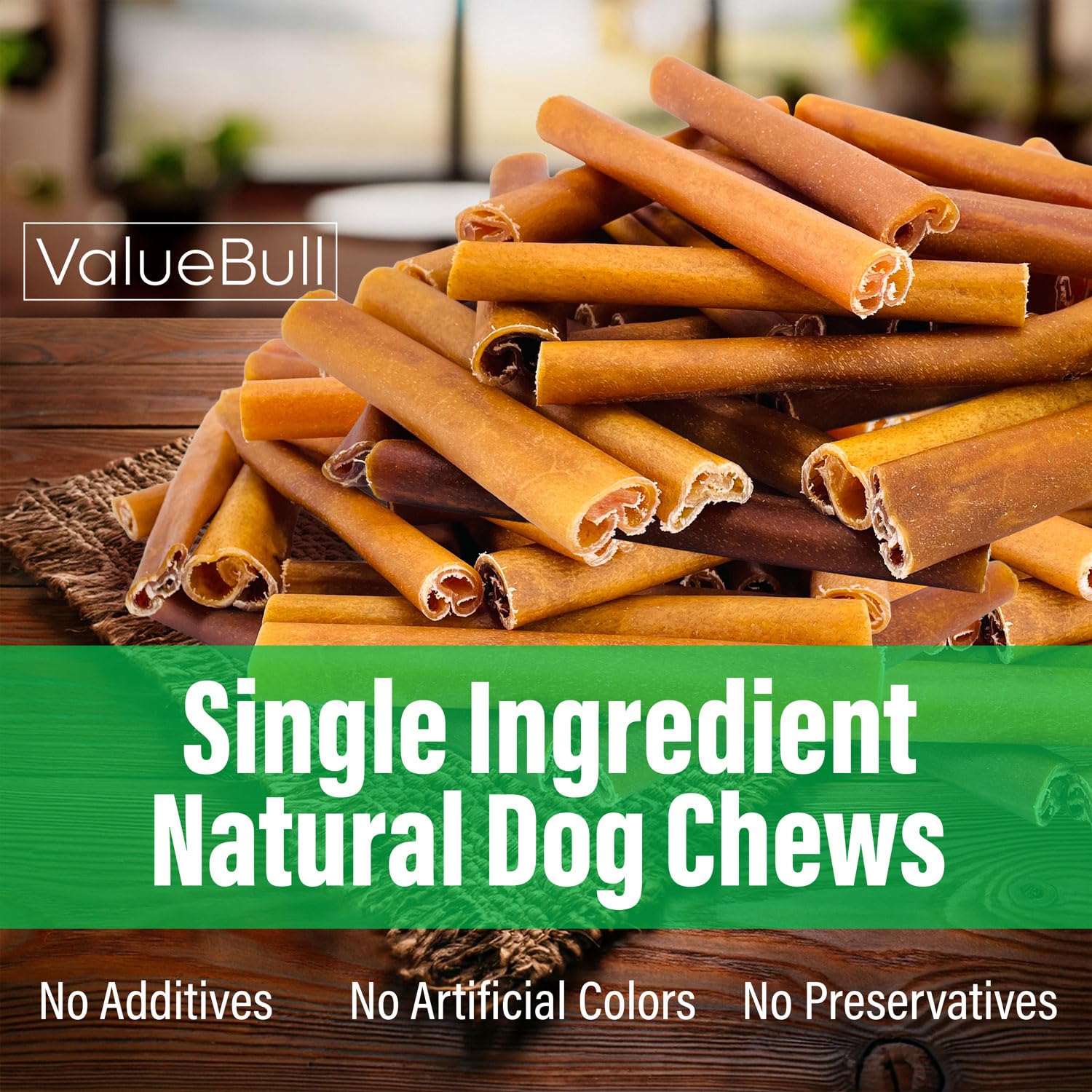 ValueBull Buffalo Collagen Sticks for Dogs, 6 Inch Jumbo Chews, Natural Long-Lasting Dog Treats, 200 Count Bulk Pack - Supports