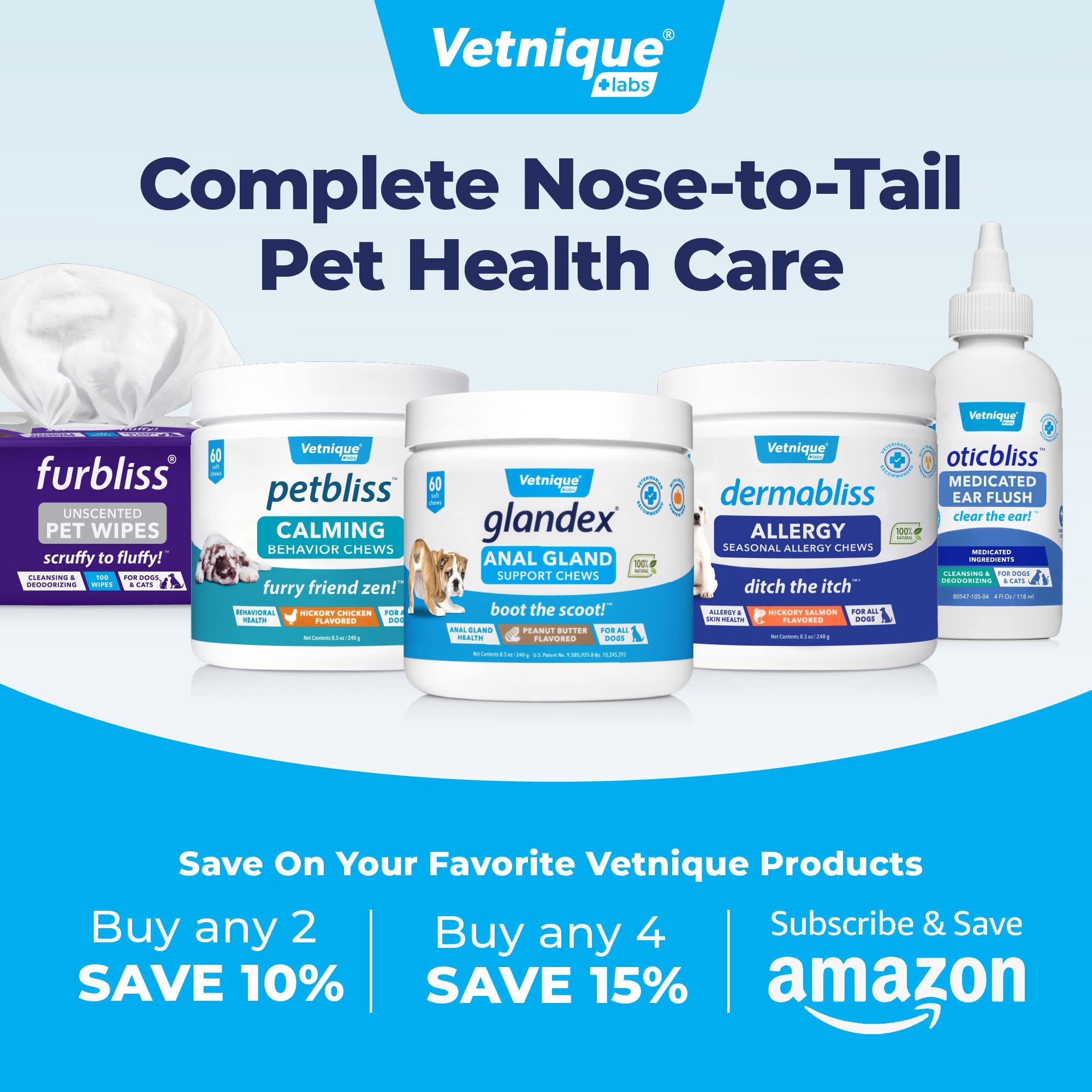 Vetnique Glandex Dog Fiber Supplement Powder for Anal Glands with Pumpkin, Digestive Enzymes & Probiotics - Vet Recommended (Reg