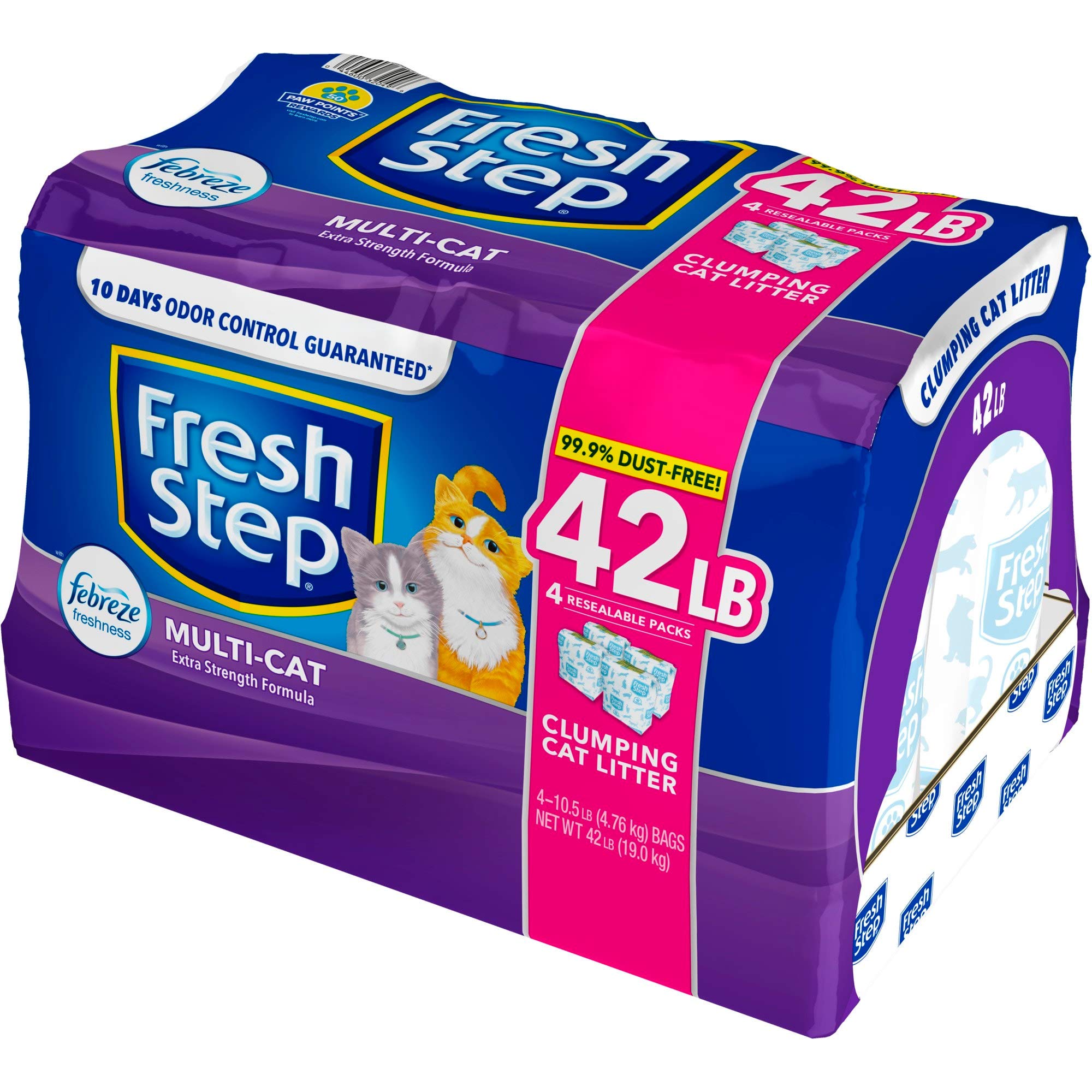 Fresh Step Multi-Cat Extra Strength Scented Clumping Cat Litter With The Power Of Febreze, 42 Lbs., .33 Cf1