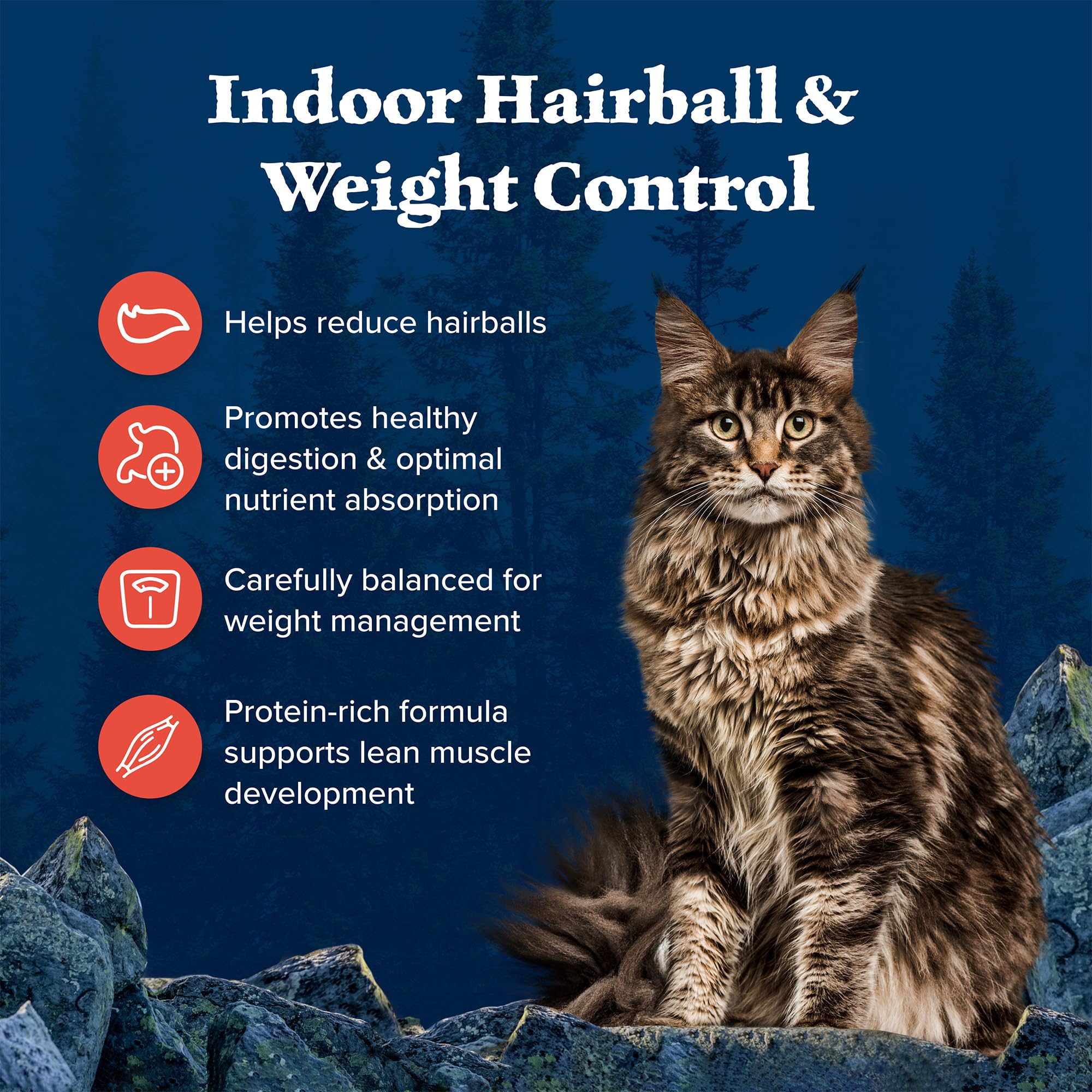 Blue Buffalo Wilderness Adult Indoor Dry Cat Food, Indoor Hairball Control and Weight Control Formula, High-Protein and Grain-Fr