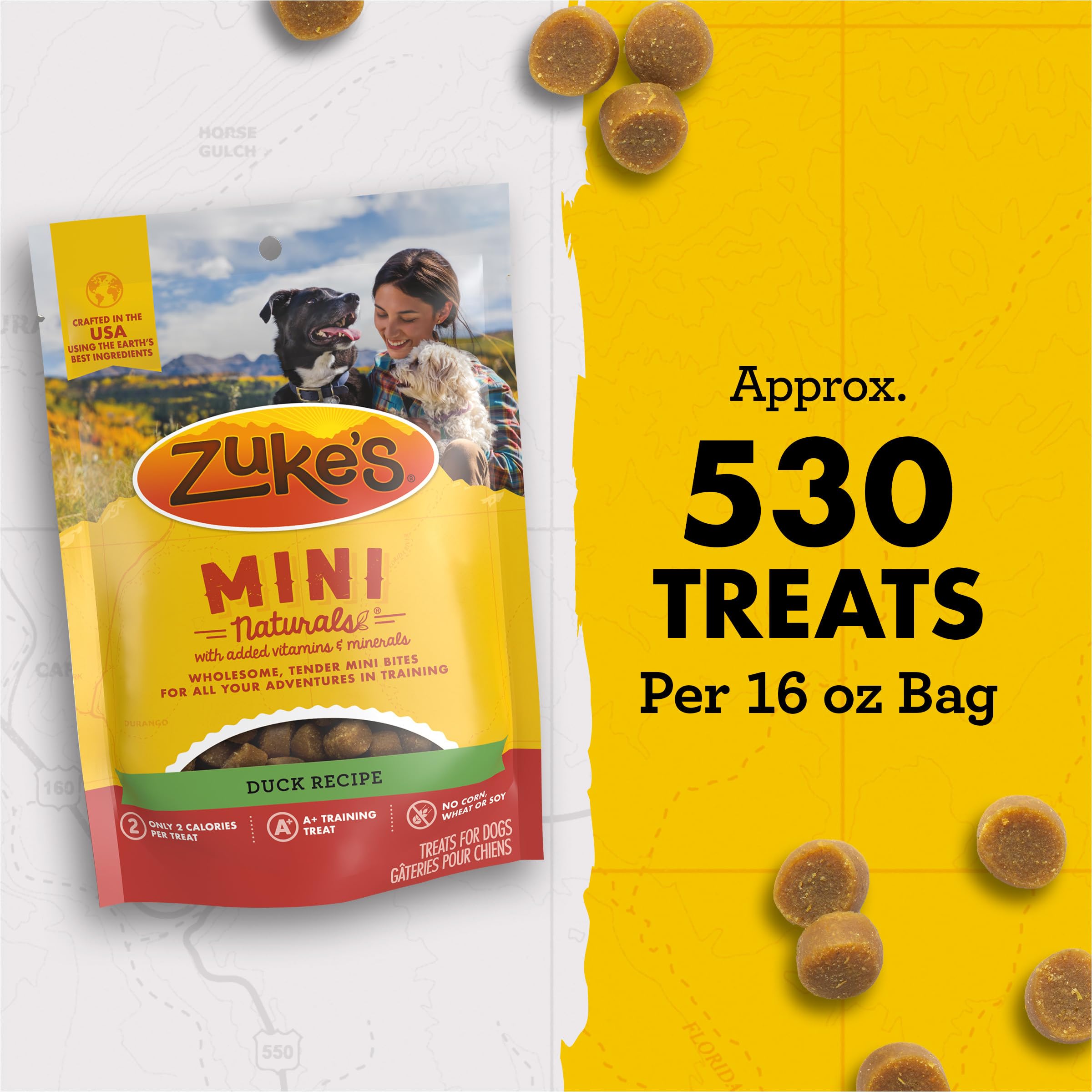 Zukes Mini Naturals Dog Training Treats for Dogs of All Sizes, Pet Treats made with Real Duck,16 oz. Resealable Pouch - 16 oz. B
