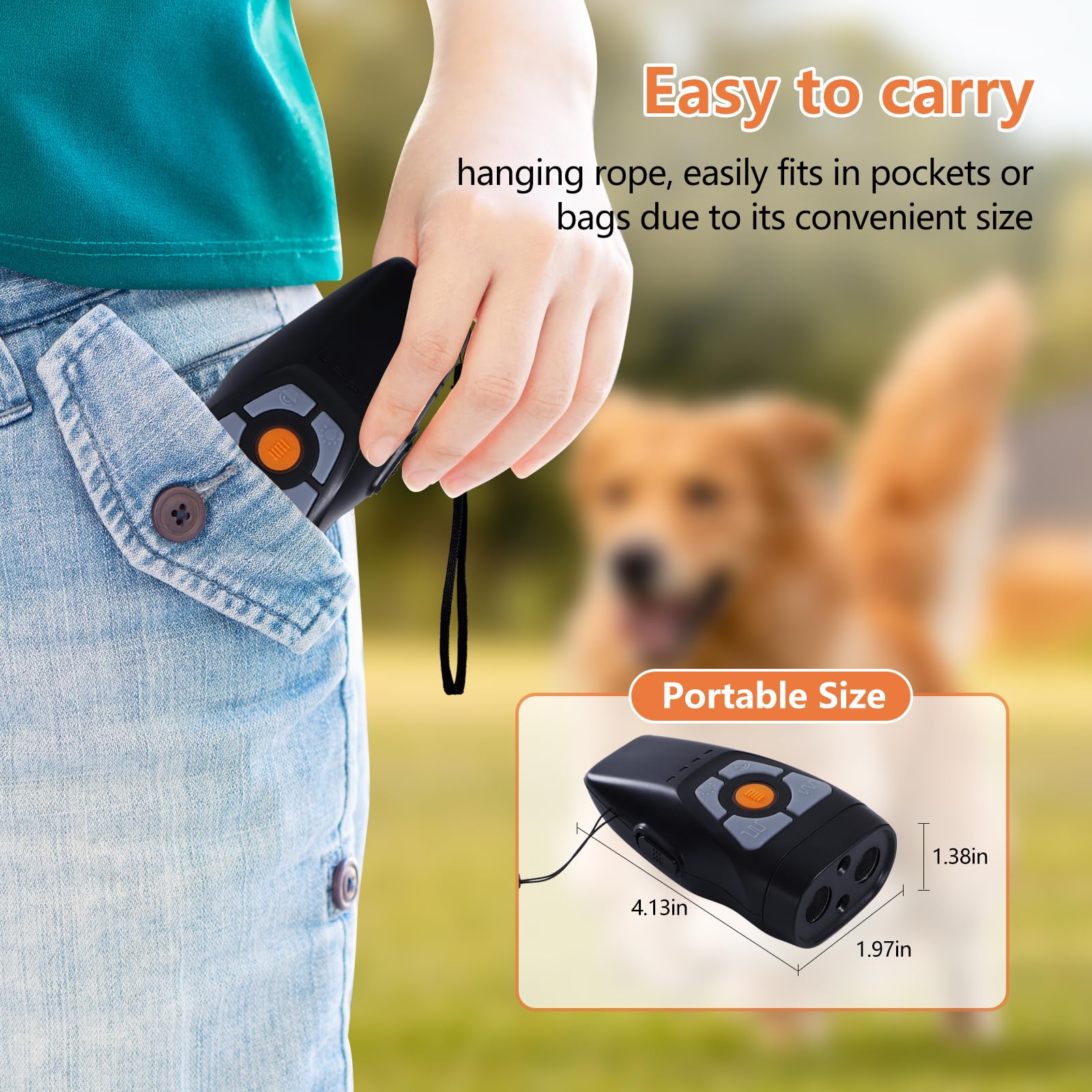Zividodo Dog Bark Deterrent Devices, Rechargeable Anti Barking Device For Dogs, Train Your Pet To Stop Bad Behavior Without Hurt