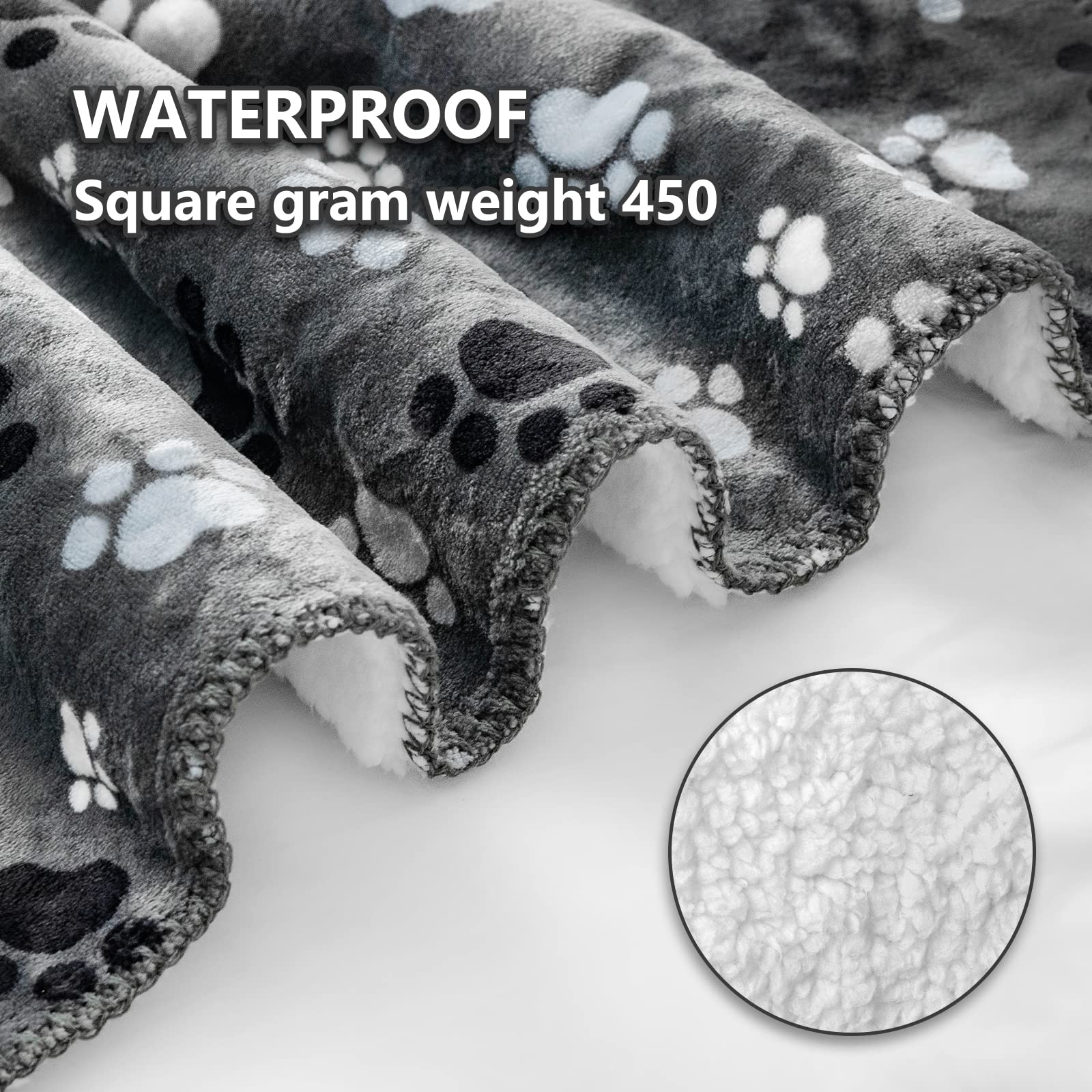 AIWEK Waterproof Pet Blanket Dog Blankets, Pattern Printing Super Soft Warm Fluffy Facecloth Sofa Car Bed Protector, Urine Proof