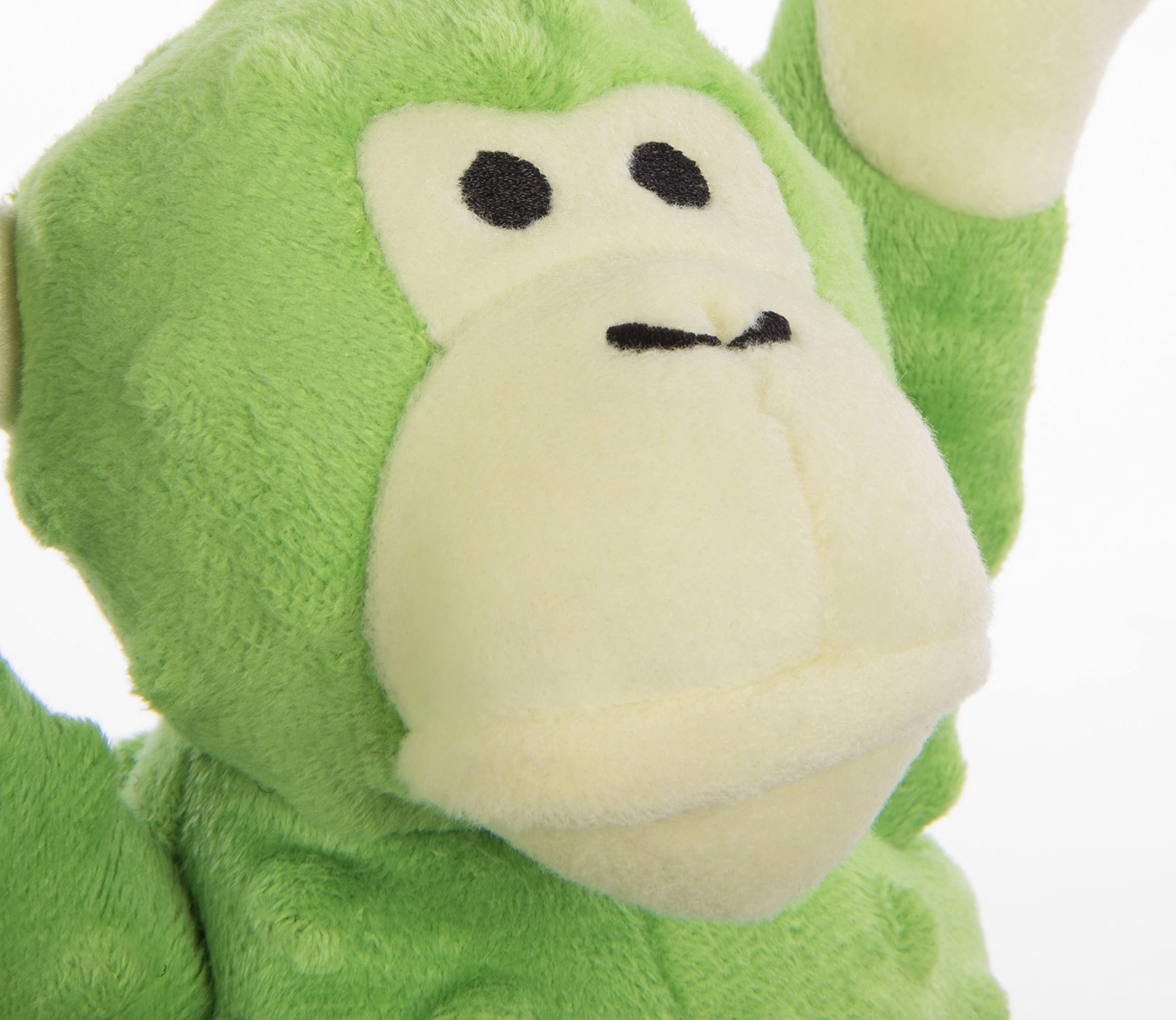 goDog Crazy Tugs Plush Dog Toy, Large, Green Monkey, Tough Chew Guard, Model 70731, Polyester