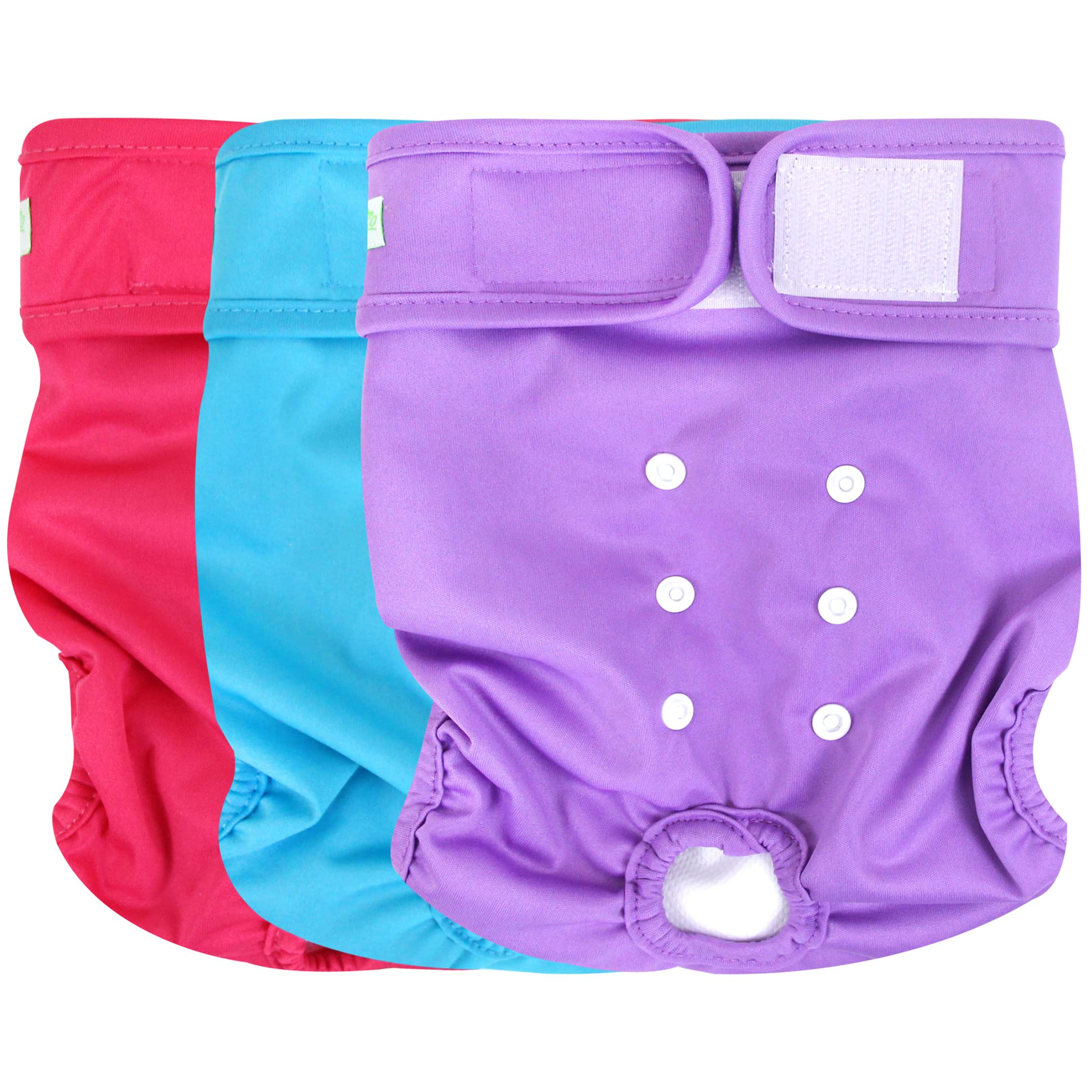 wegreeco Christmas Washable Reusable Premium Dog Diapers, XX-Large, Bright Color, for Female Dog, Pack of 3,Small Dog Puppy & Do